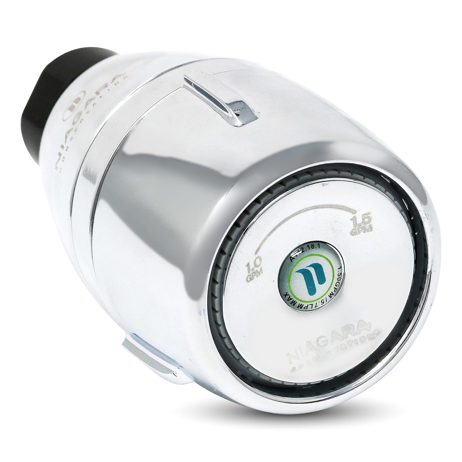 Niagara Conservation N2610CH Bi-Max 1-Spray with 1.0-1.5 GPM 2.125-in. Wall Mount Adjustable Fixed Shower Head in Chrome, 1-Pack | Bathroom Shower Head Sprayer with Pressure Compensation