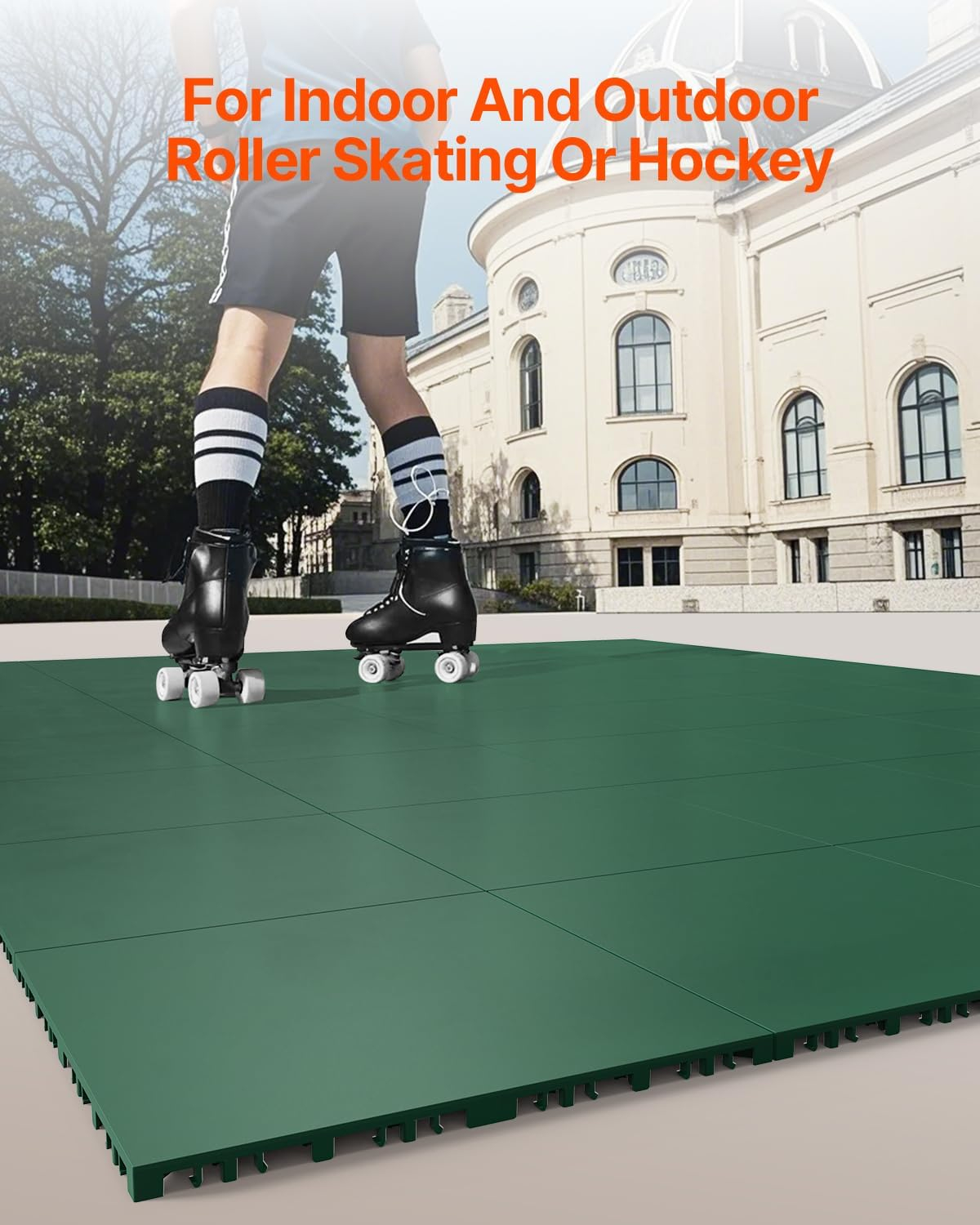 Green Interlocking Waterproof Outdoor Sports Floor Tiles