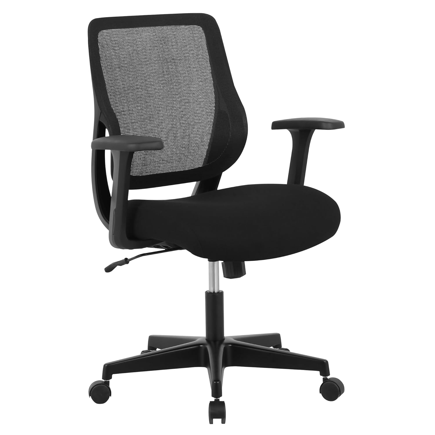 BIZFURN® Sensi Mesh/Fabric Low-Back Task Chair, Black, BIFMA Compliant
