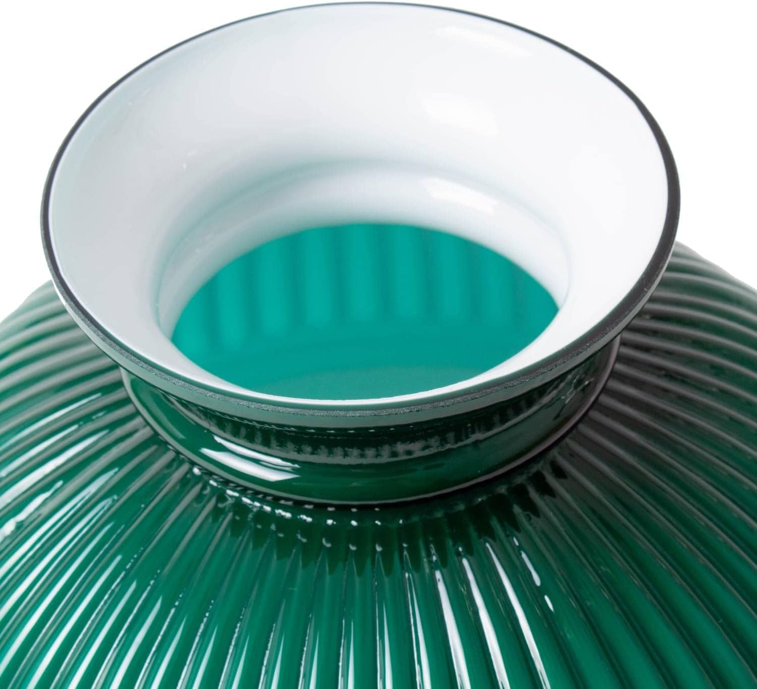 Aladdin Green Ribbed Glass Oil Lamp Shade, Elegant Vintage-Style Shade for Oil Lamps, Fits Aladdin Lamps, Adds Warmth and Charm to Home Decor, 10 inch