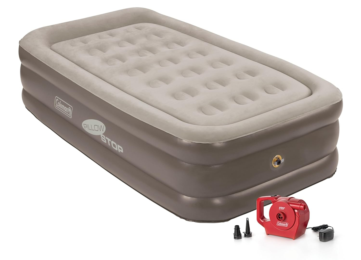 Coleman SupportRest Pillowstop 18" Double-High Airbed with Rechargeable Pump, Twin