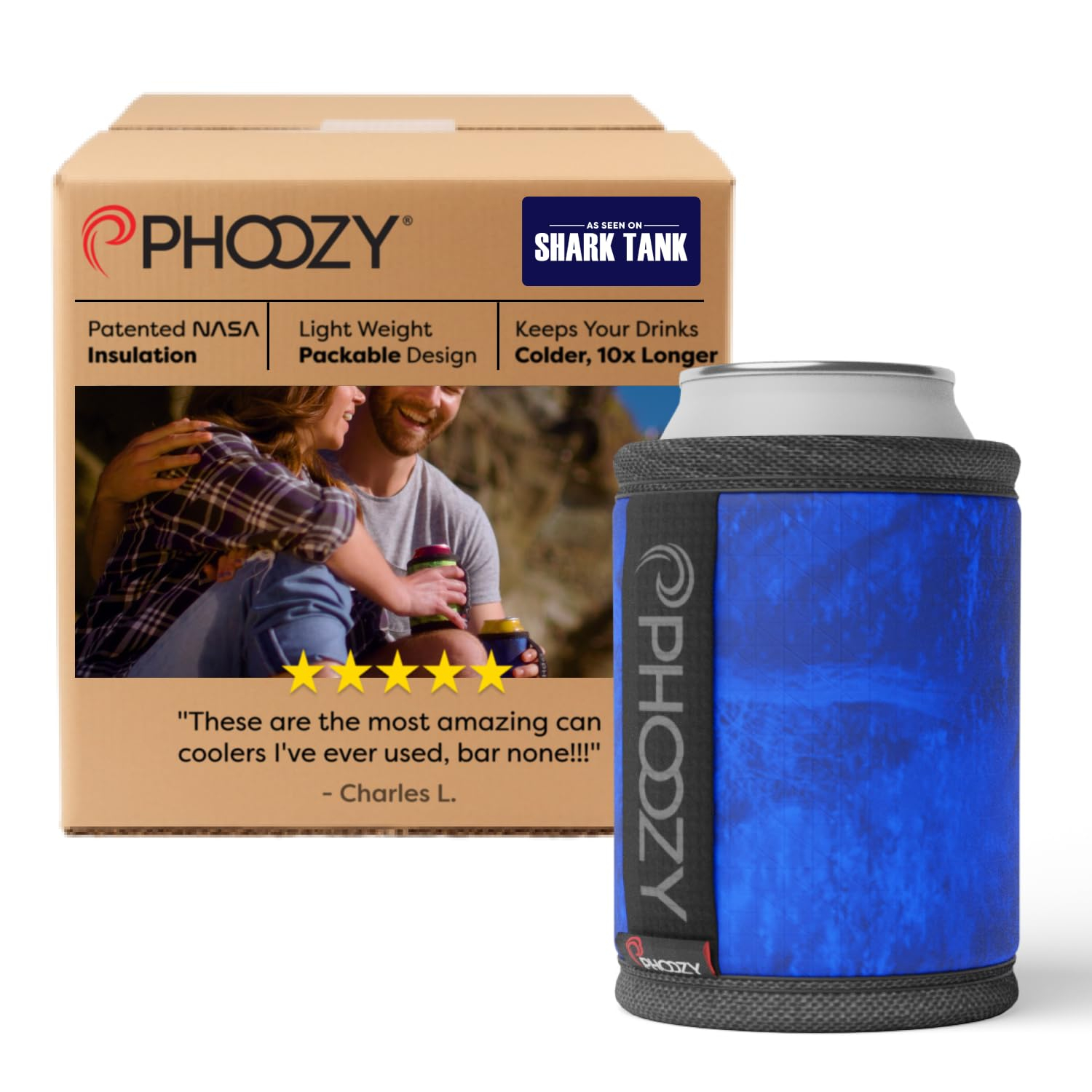 Marlin Blue Insulated Can Cooler with NASA Technology