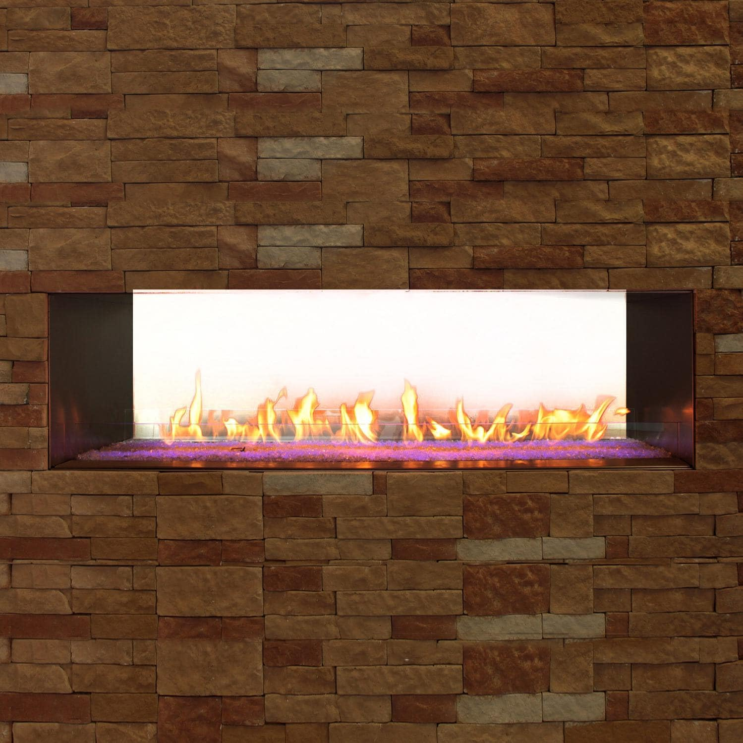 Empire Outdoor 60" Stainless Steel Manual Linear Fireplace - Natural Gas