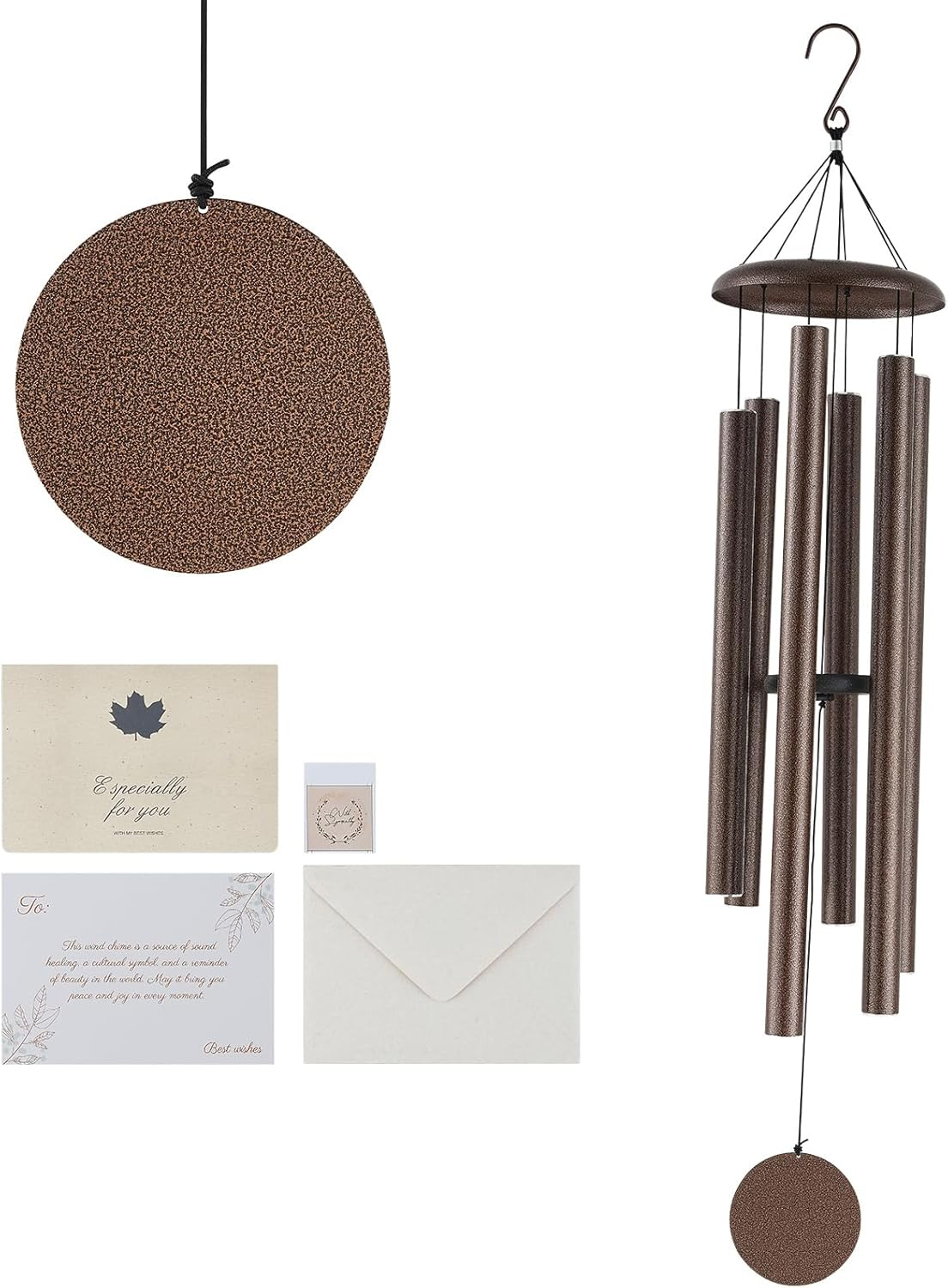 Wind Chimes for Outside, 50 in. Deep Tone Wind Chimes, Unique Large Memorial Wind Chimes for Anniversary, Hand-Tuned