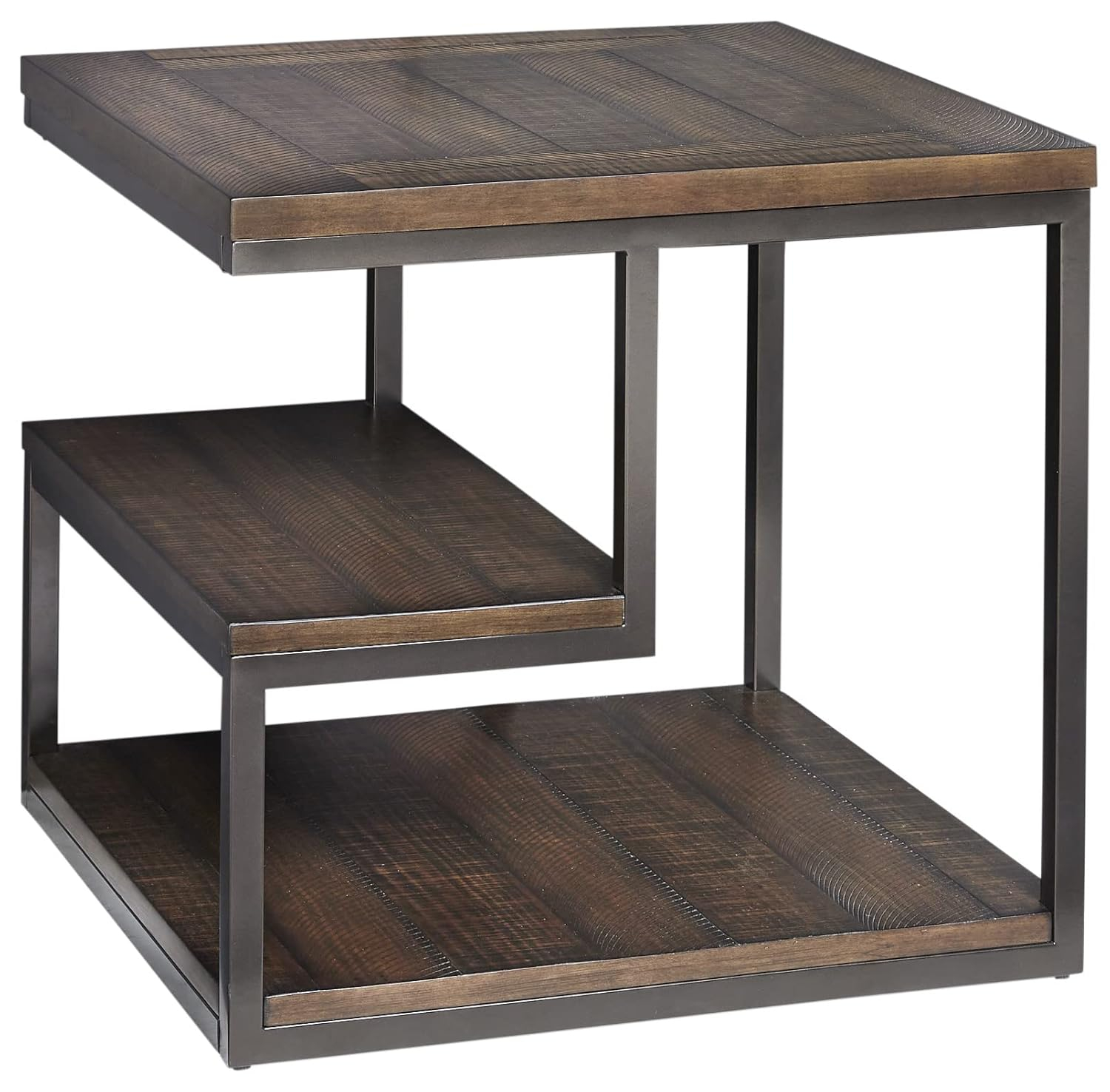 Progressive Furniture Lake Forest Wood End Table in Cola Brown