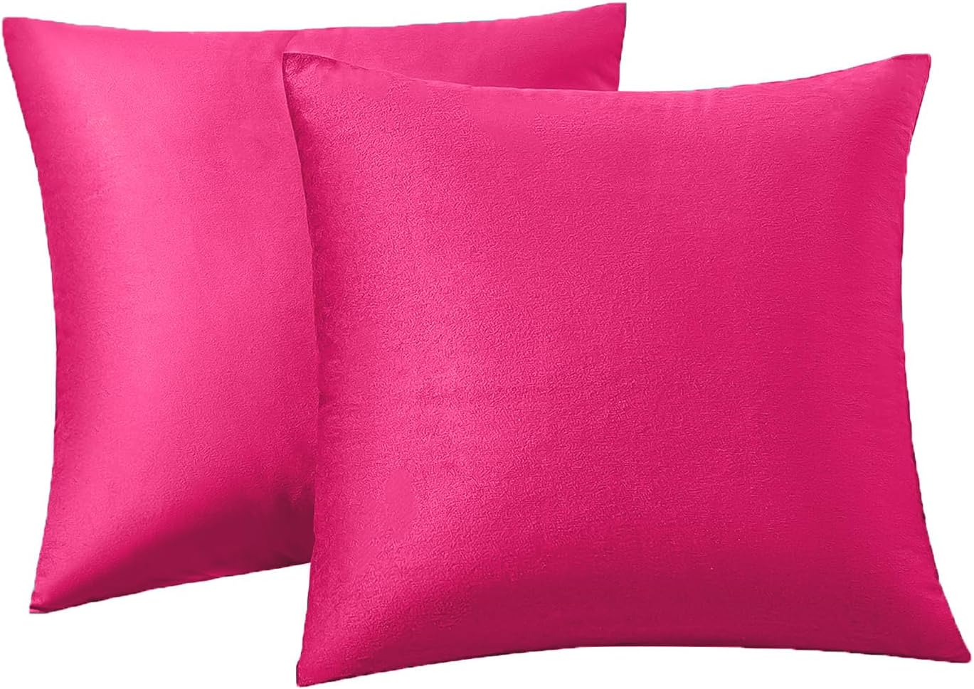 RainRoad Hot Pink Throw Pillows Covers Set of 2 Soft Velvet Decorative Pillow Covers 18x18 Inch for Couch Bed(Hot Pink, 18" x 18"(Pack of 2))