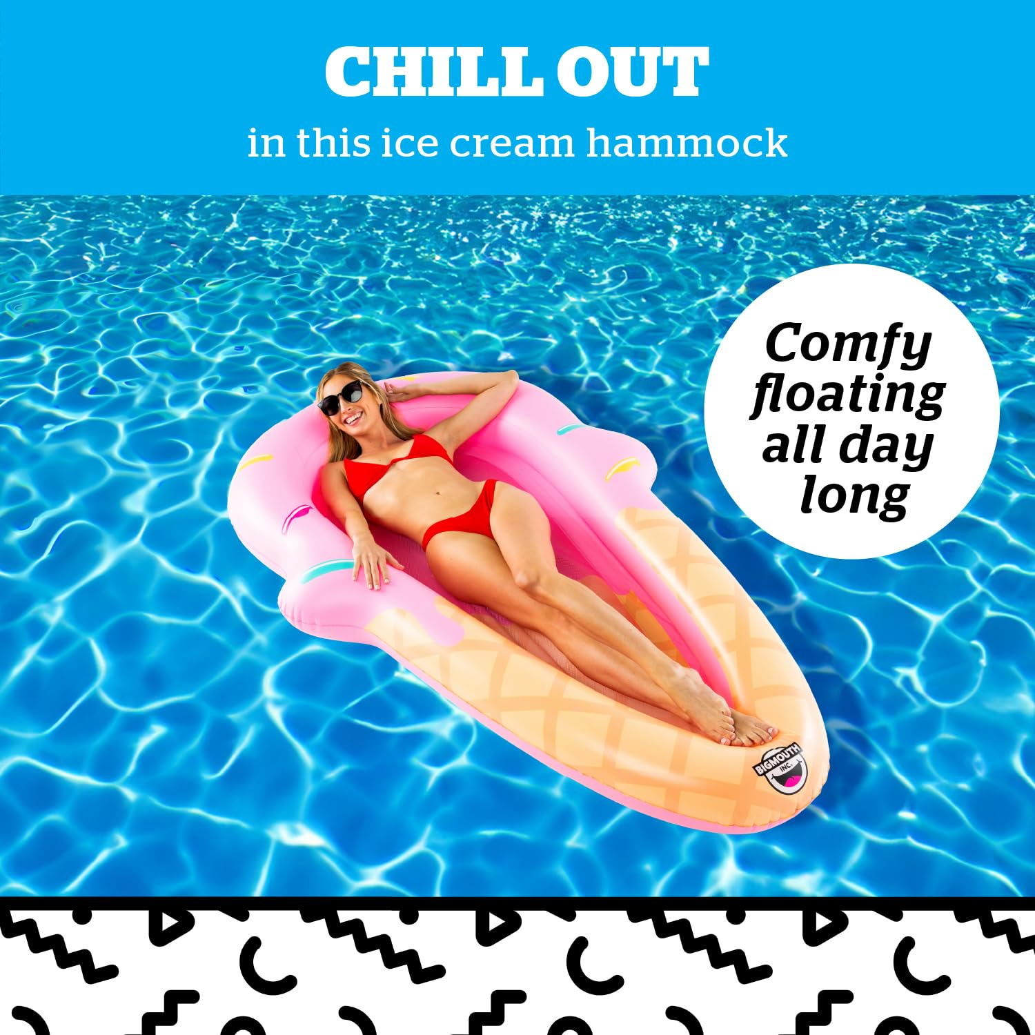BigMouth Inc. Large Funny Inflatable Raft, Guarded Sides & Headrest, 6 ft Long Heavy Duty Pool Float