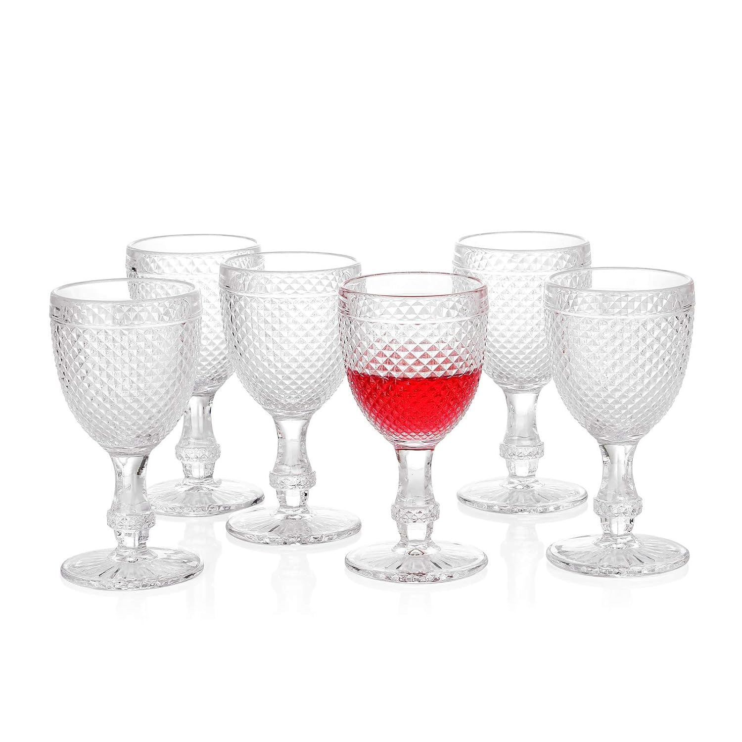 HOMEW Chroma Collection Wine Goblets Glasses set of 6, 10.6 oz