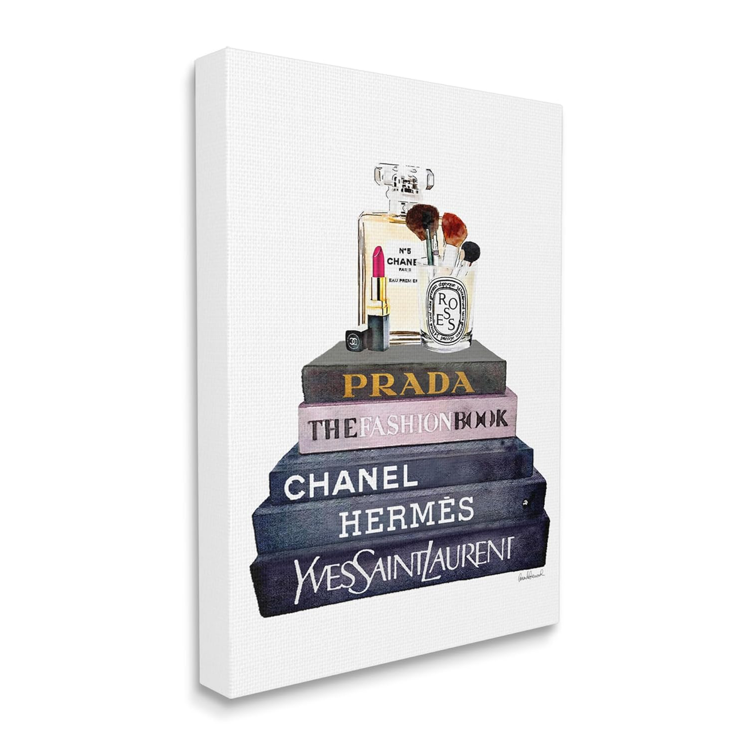 Stupell Industries Glam Fashion Book Set With Makeup Canvas Wall Art