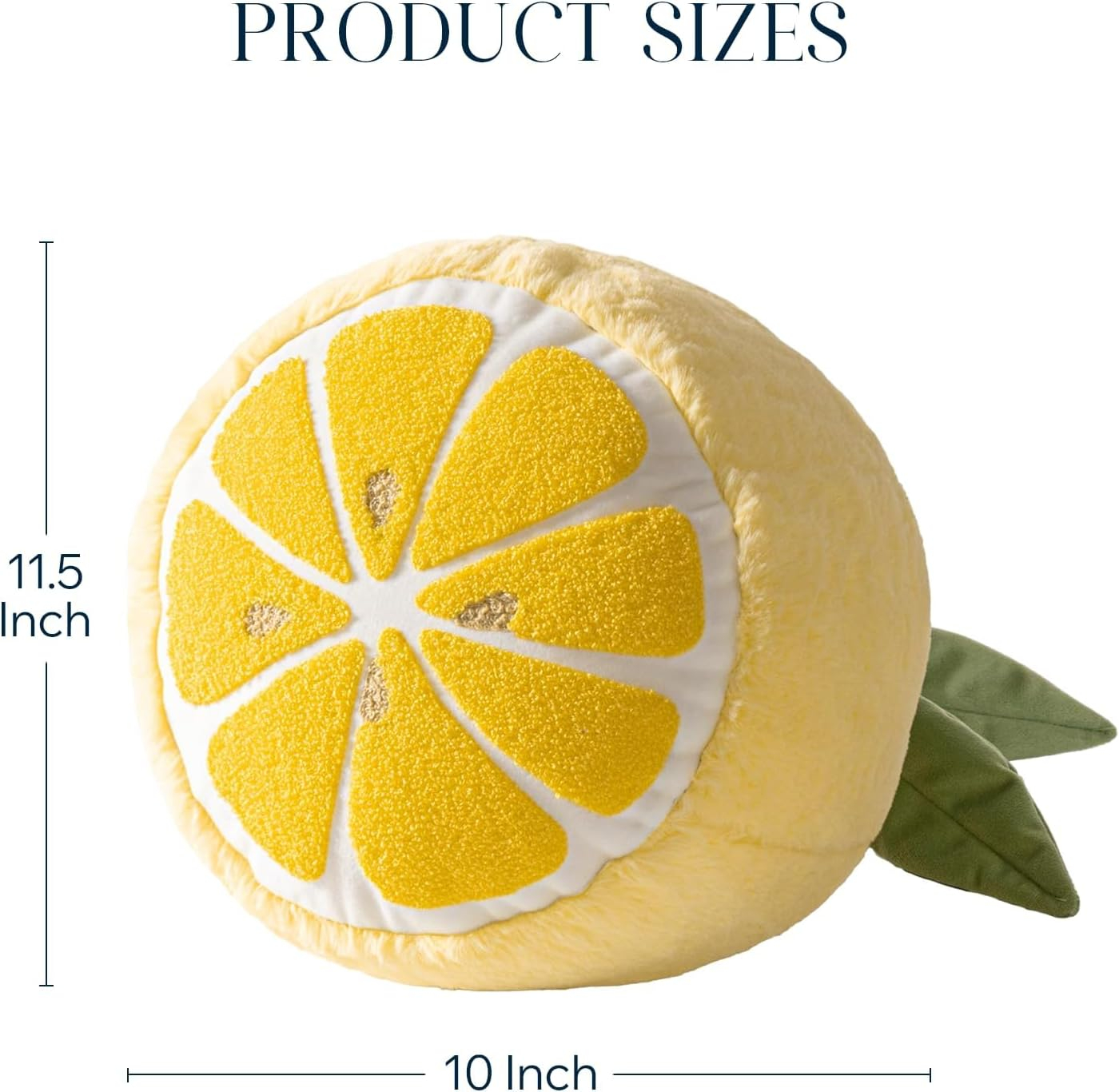 Phantoscope Fruit Shaped Pillows Series Lemon Shaped Throw Pillow, Fun Home Decor of Fruit Themed Shaped Cushions, Decorative Shaped Pillow for Couch Bed and Chair, Yellow, 10 x11.5 inches