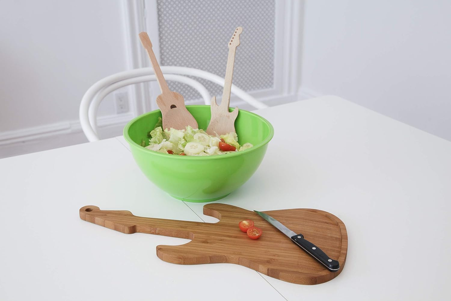 Kikkerland Bamboo Guitar Cutting Board