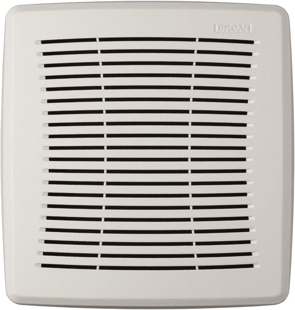 Broan-NuTone FGR101 Replacement Square Bathroom Ventilation Exhaust Fan Grille Cover, White