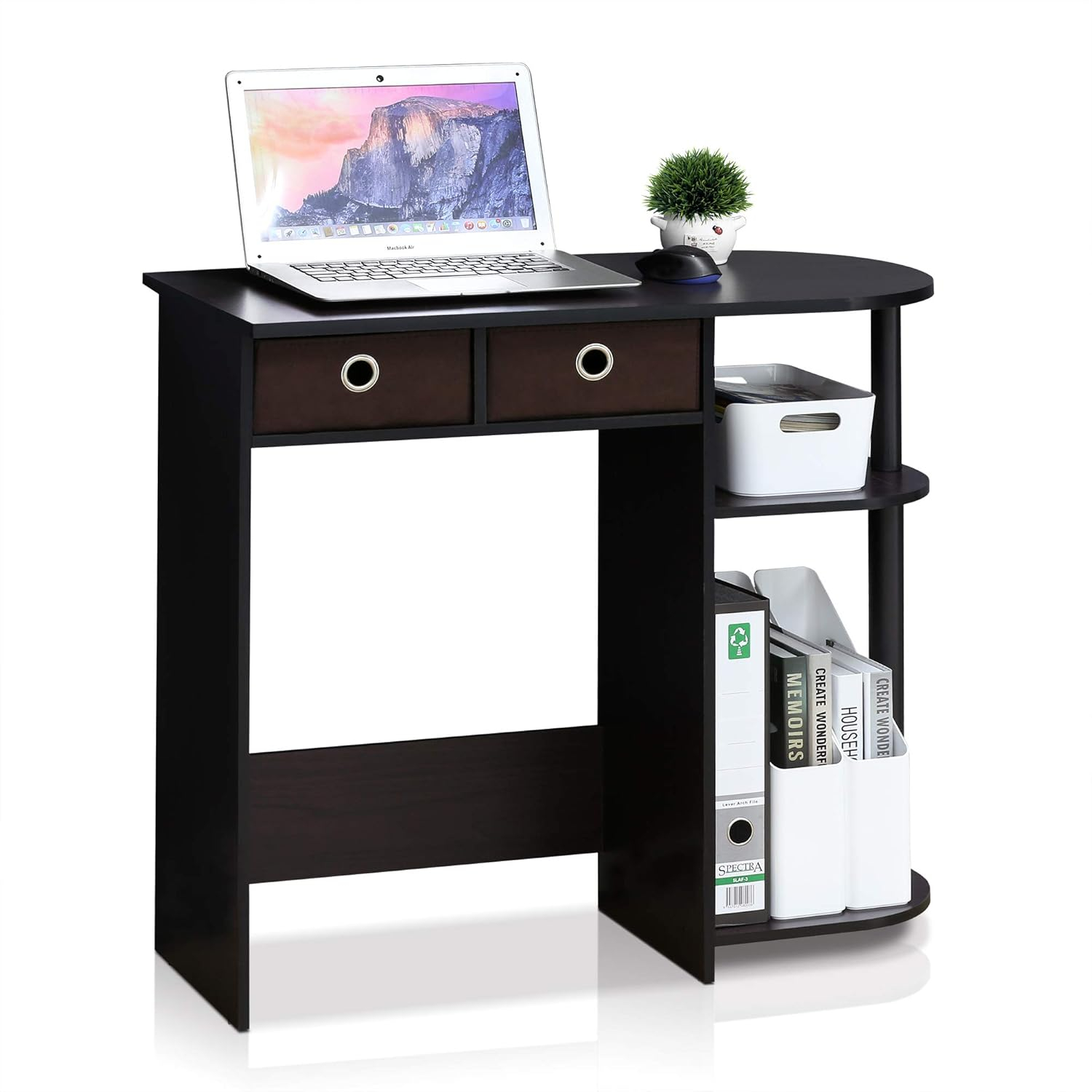 Furinno Go Green Home Laptop Notebook Computer Desk/Table, Dark Walnut, 11193DWN