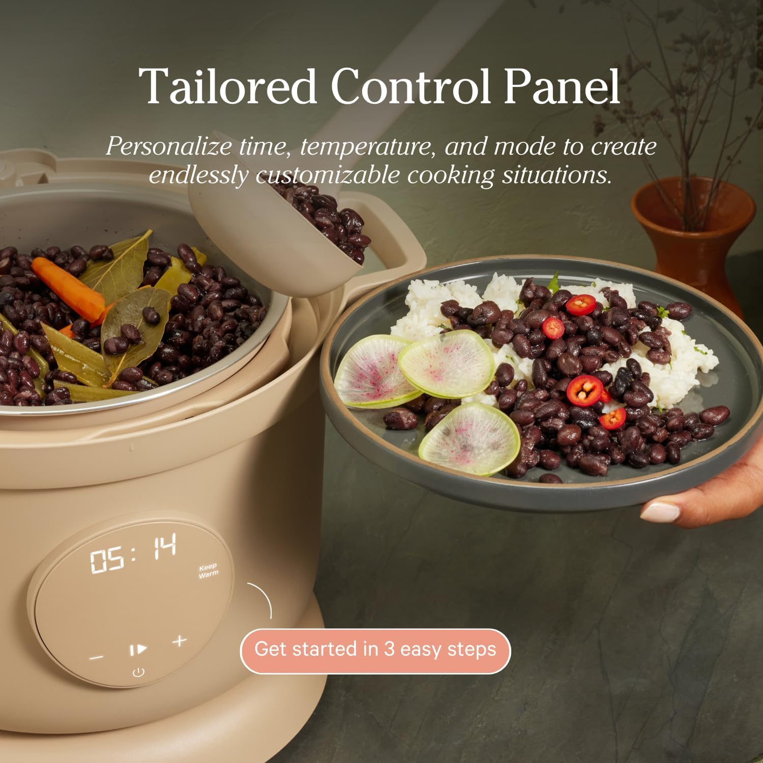 Blue Salt Non-Stick 6-Quart Multicooker with Timer