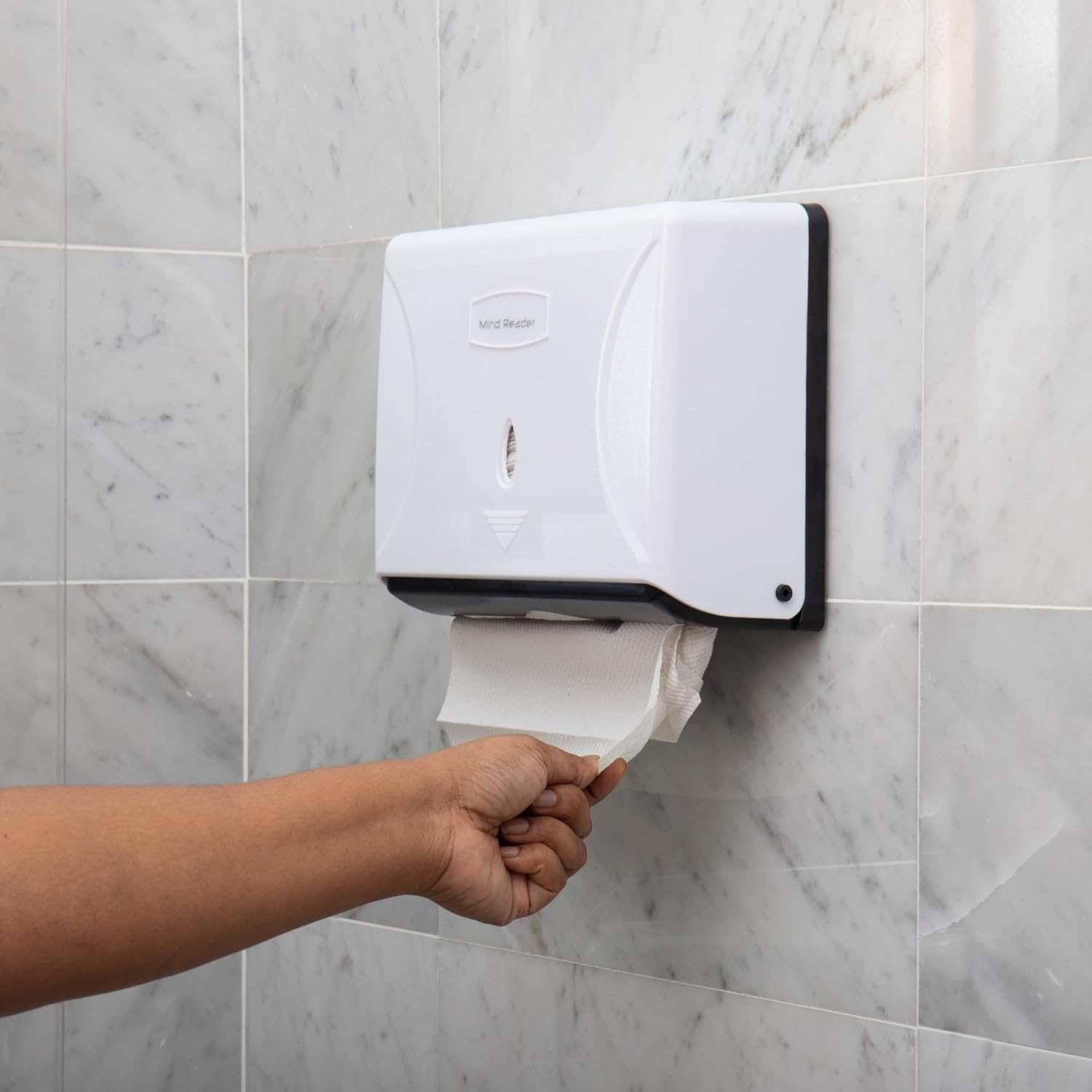 Mind Reader Multifold Paper Towel Dispenser, Paper Towel Holder, Restroom, Wall Mount, Set of 3, White