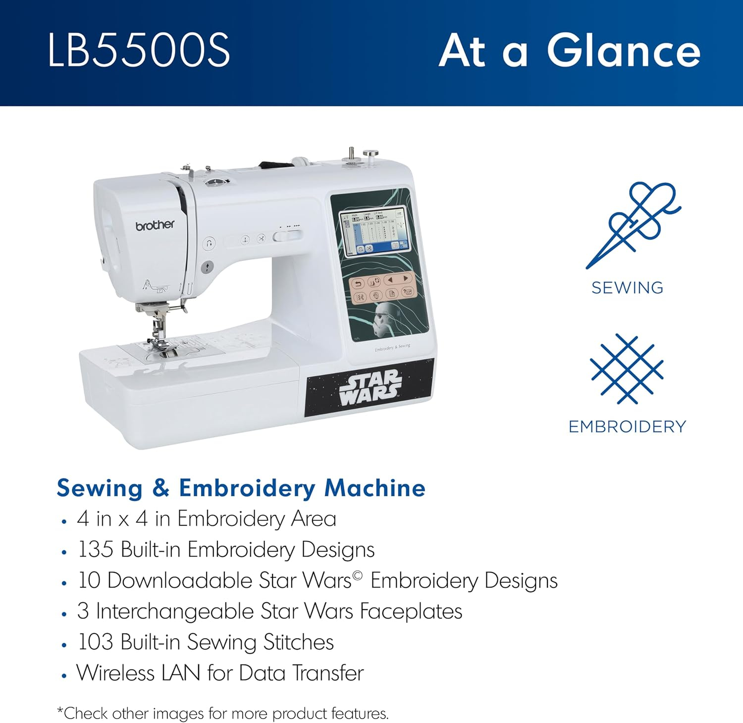 Brother LB5500S Star Wars 2-in-1 Combo Sewing & Embroidery Machine