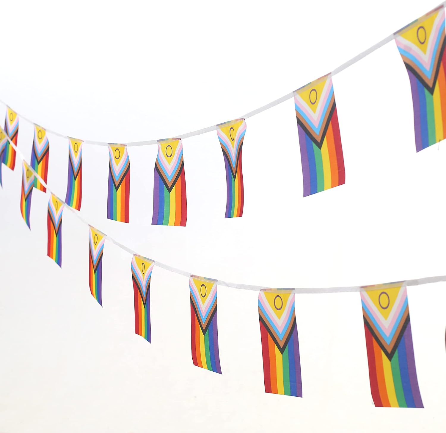 Rainbow Pride Flag,100Feet/76Pcs Rainbow Festival Decoration Pennant Flags Banner,Party Decorations Supplies for Decoration,Rainbow Holiday Decoration.