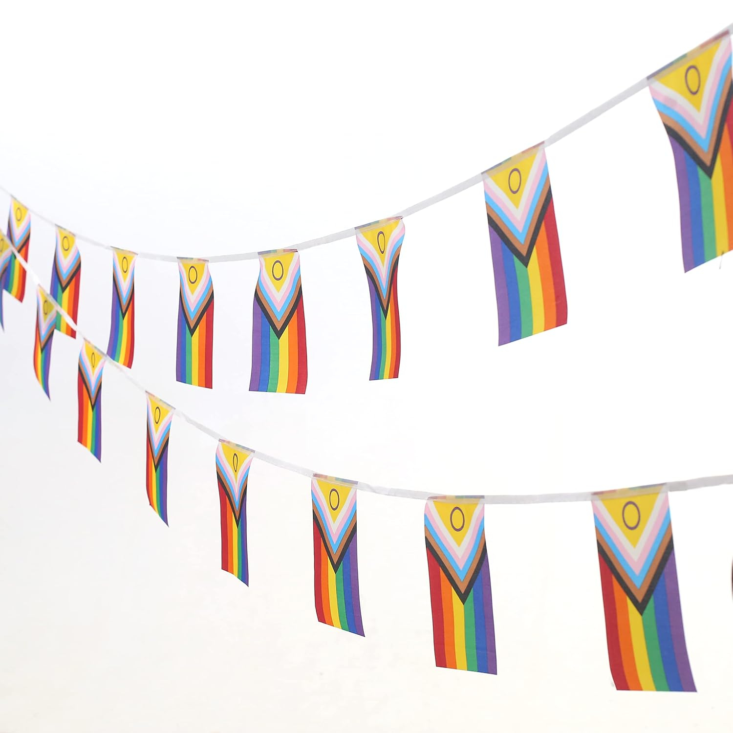 Rainbow Pride Flag,100Feet/76Pcs Rainbow Festival Decoration Pennant Flags Banner,Party Decorations Supplies for Decoration,Rainbow Holiday Decoration.