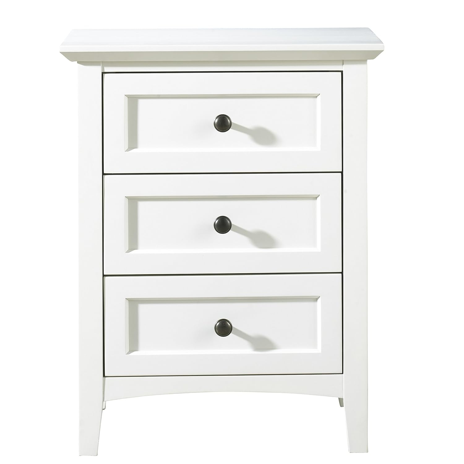 Modus Paragon 3 Drawer Nightstand in White - Engineered Wood