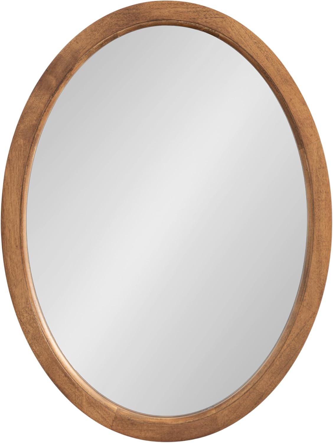 Kate and Laurel Hogan Farmhouse Oval Framed Wall Mirror, 24 x 36, Rustic Brown, Decorative Bulletin Board for Wall