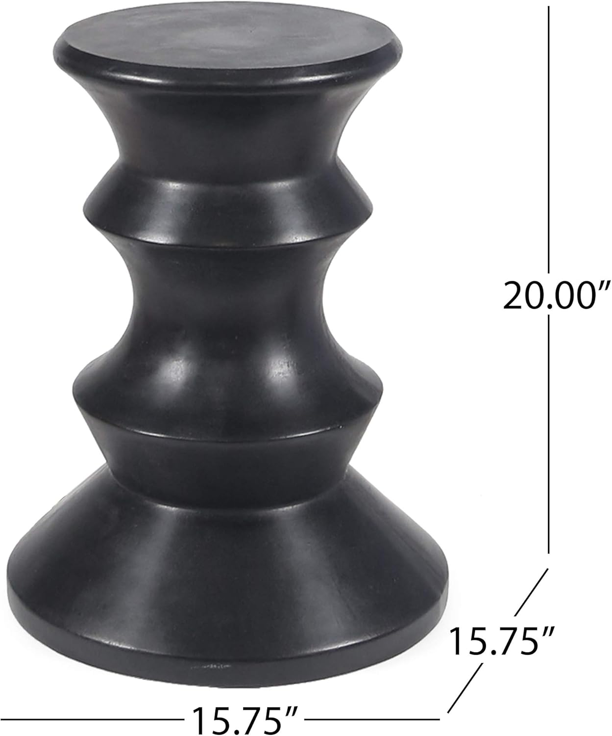 Christopher Knight Home Alfreda Indoor 22" Light-Weight Concrete Side Table, Black