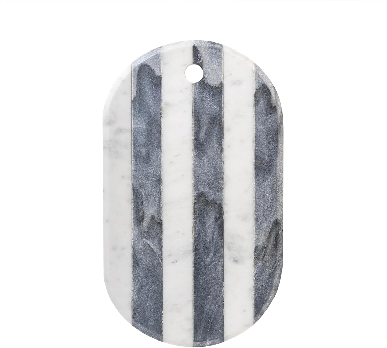 GoCraft White & Grey Marble Cutting Board | Decorative Marble Cheese Tray Charcuterie Platter Serving Chopping Board for Meats Breads Fruits (15.25" L x 9" W)