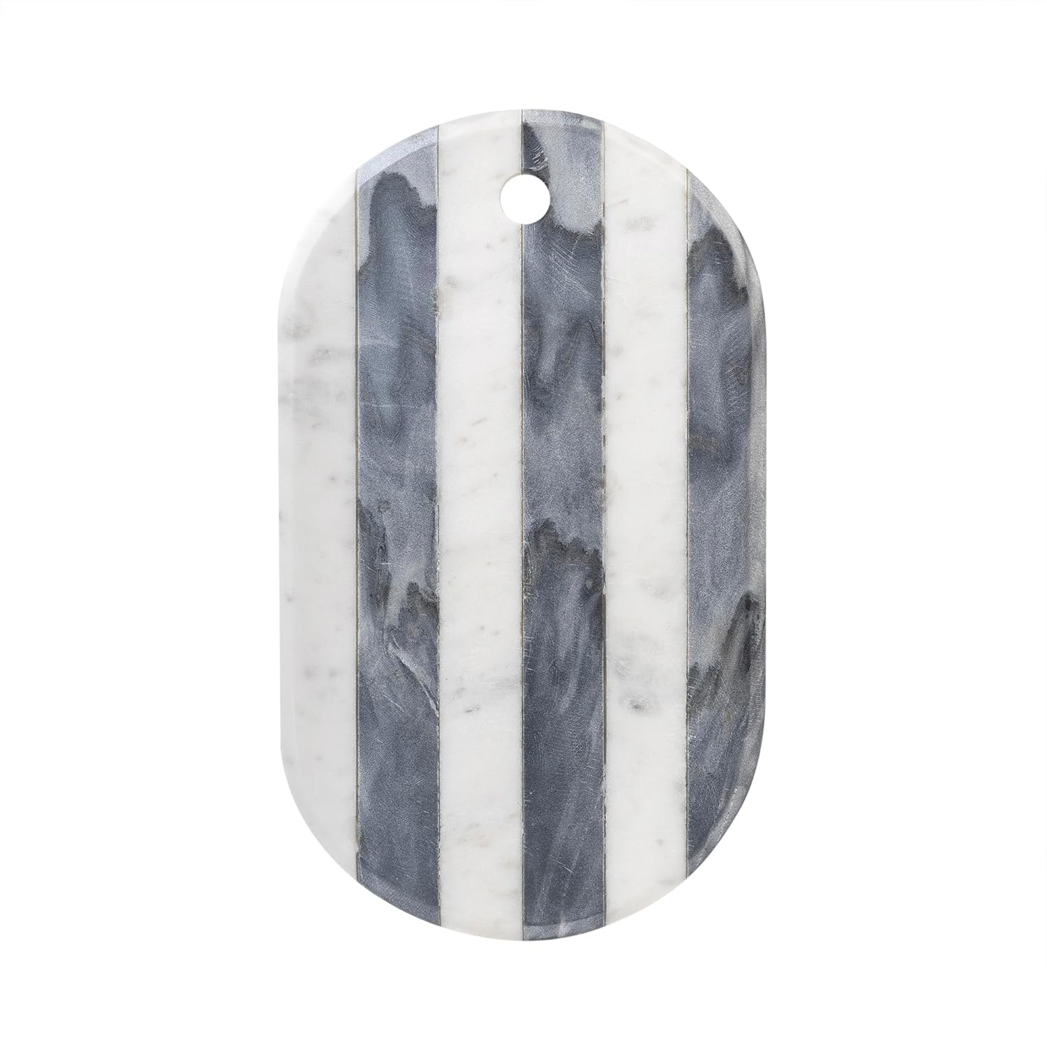 GoCraft White & Grey Marble Cutting Board | Decorative Marble Cheese Tray Charcuterie Platter Serving Chopping Board for Meats Breads Fruits (15.25" L x 9" W)