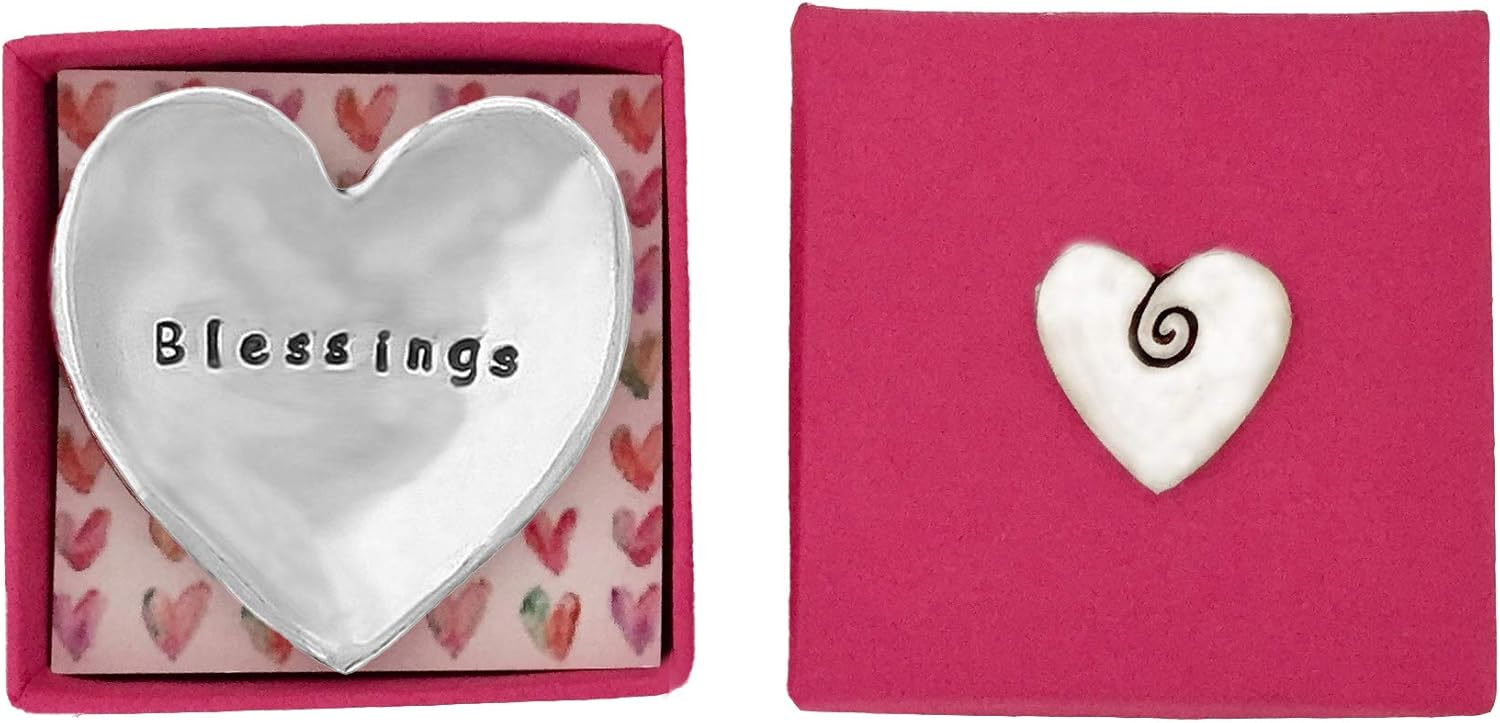 Basic Spirit Blessings Pewter Trinket Bowl Ring Dish Handcrafted Gift Box Inspirational
