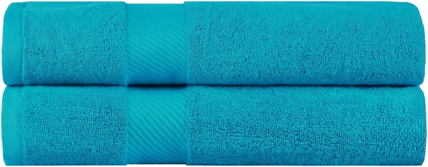 Superior Kendell Egyptian Cotton Bath Sheets, Set of 2, Capri Breeze