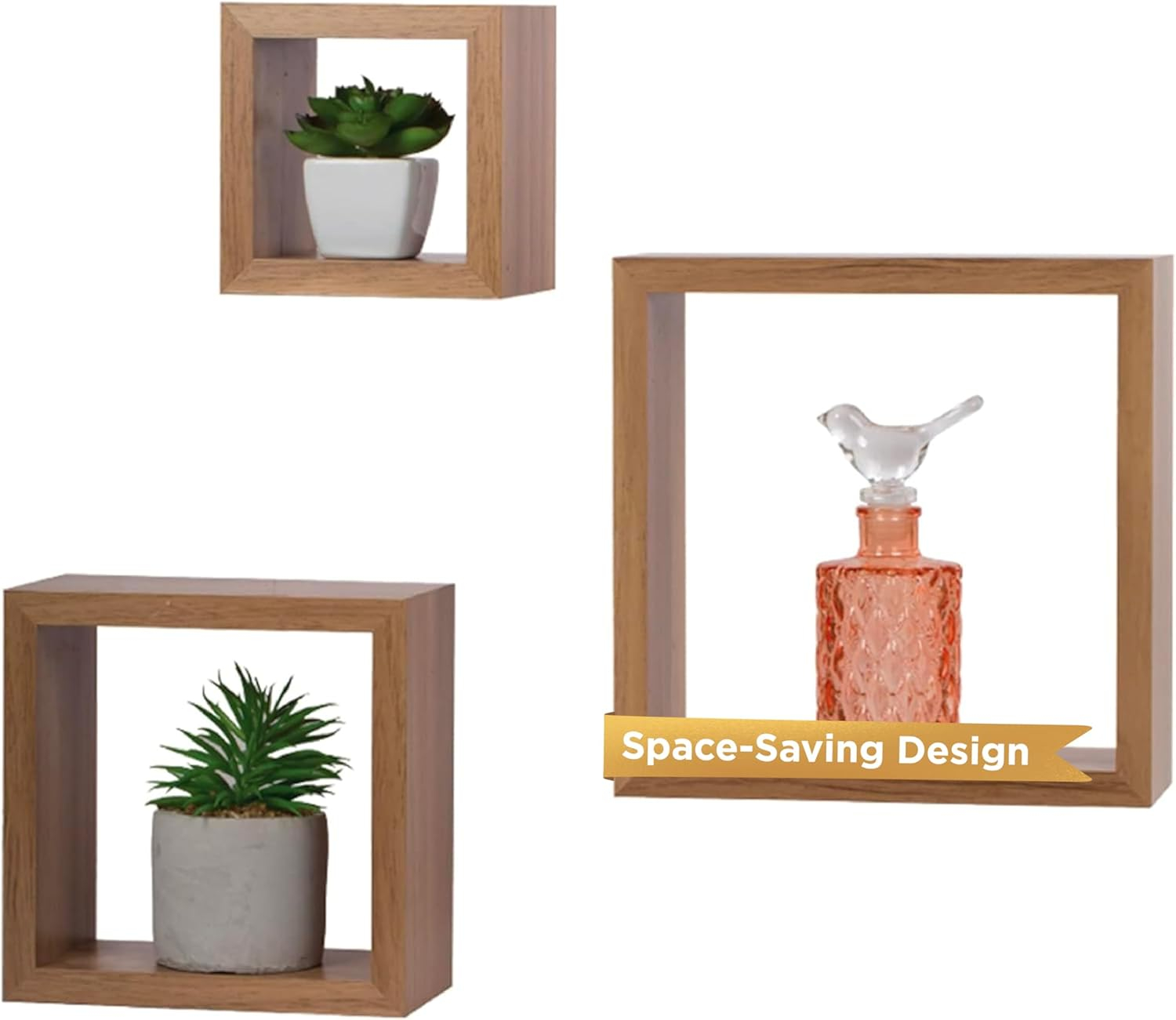kieragrace KG Modern  Cubbi Floating Wall Shelves Espresso Engineered Wood