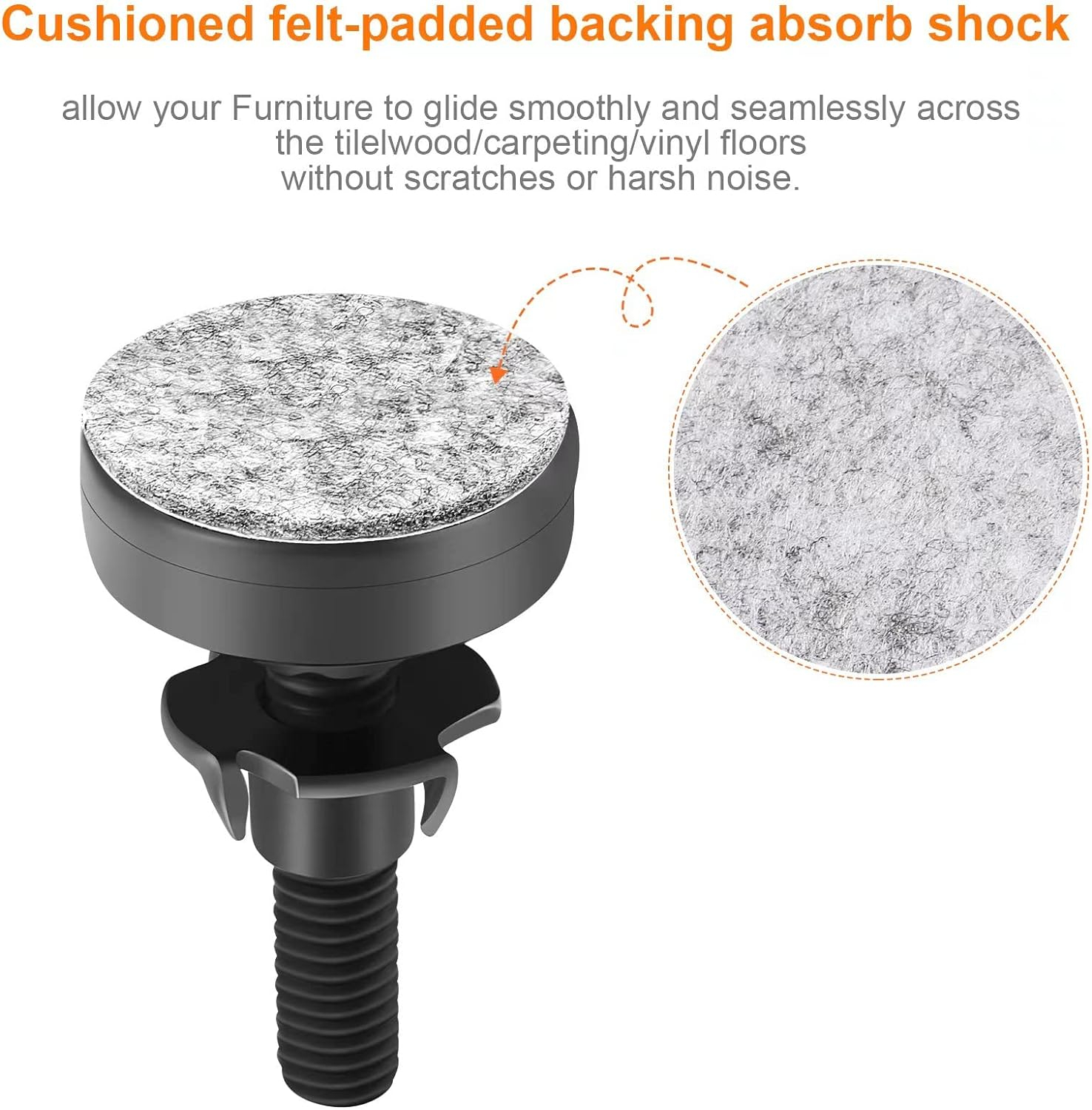 Leveling Feet, Adjustable Furniture Levelers for Furniture Leg Levelers, Table Chairs Cabinets Sofa Raiser, Heavy Duty Support 2640LBs, T- Nut Kit 3/8”-16 Thread, Large Base (8 Set, Black)