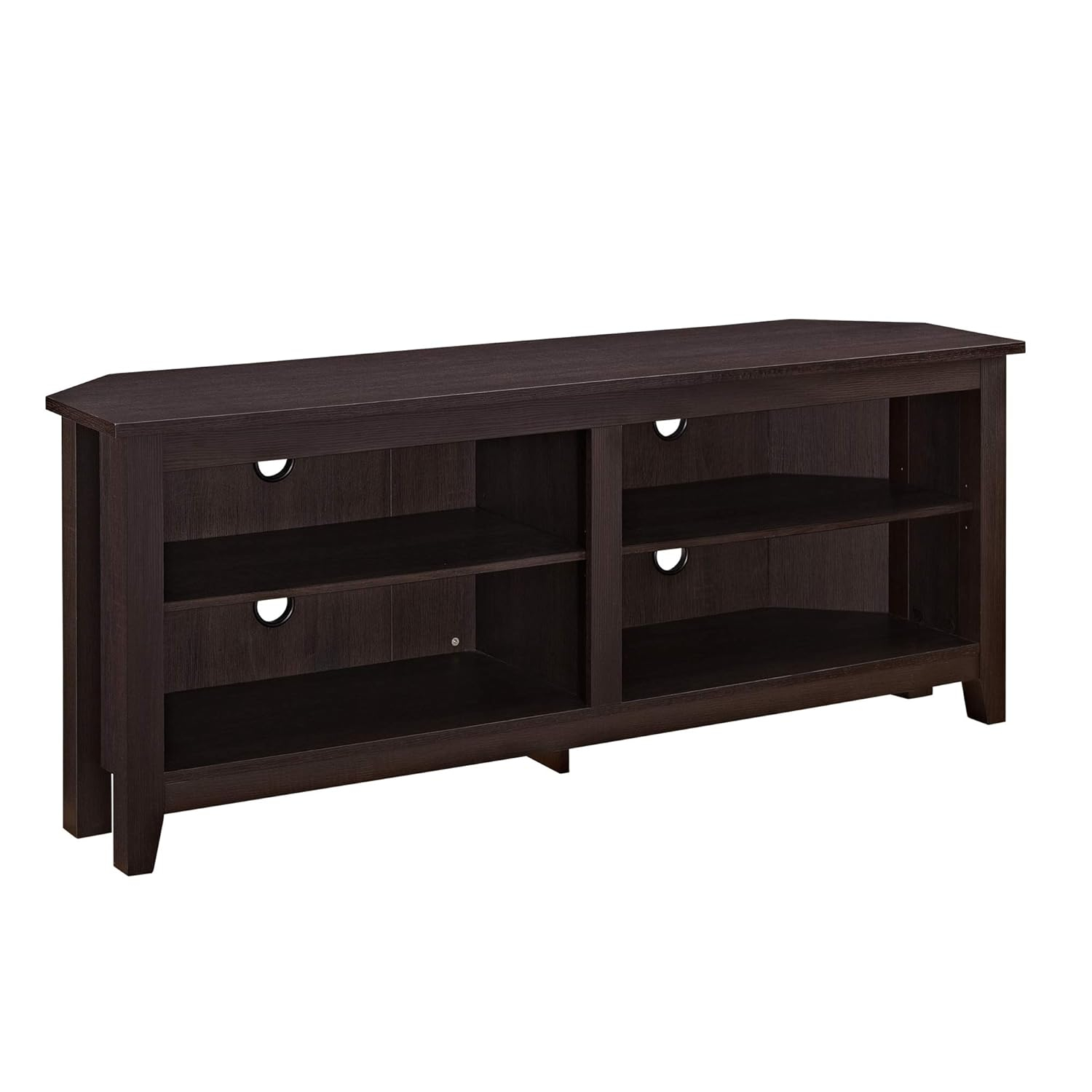 Woven Paths Farmhouse Corner TV Stand for TVs up to 65", Espresso