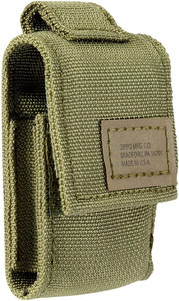 Zippo Lighter with MOLLE Green Pouch, 1.44" x 2.25"