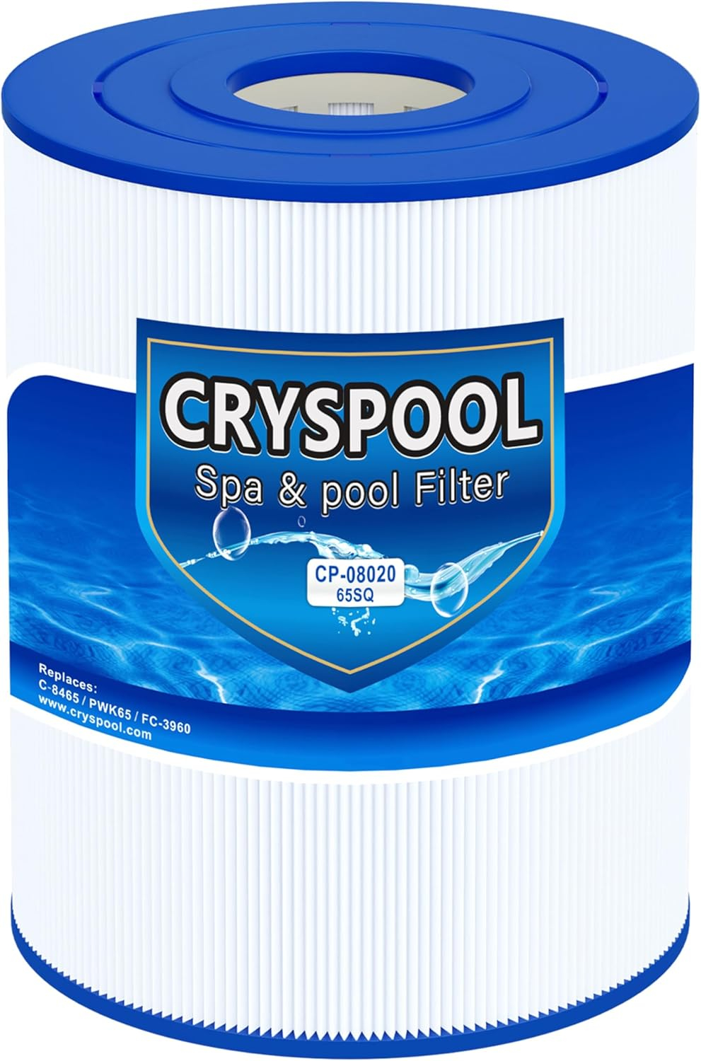 Cryspool pwk65 Compatible with Watkins 31114, Hot Spot spa Filter,Unicel C-8465, Filbur FC-3960, 71827, 71828, Watkins 65 sq.ft hot tub Filter, 1 Pack