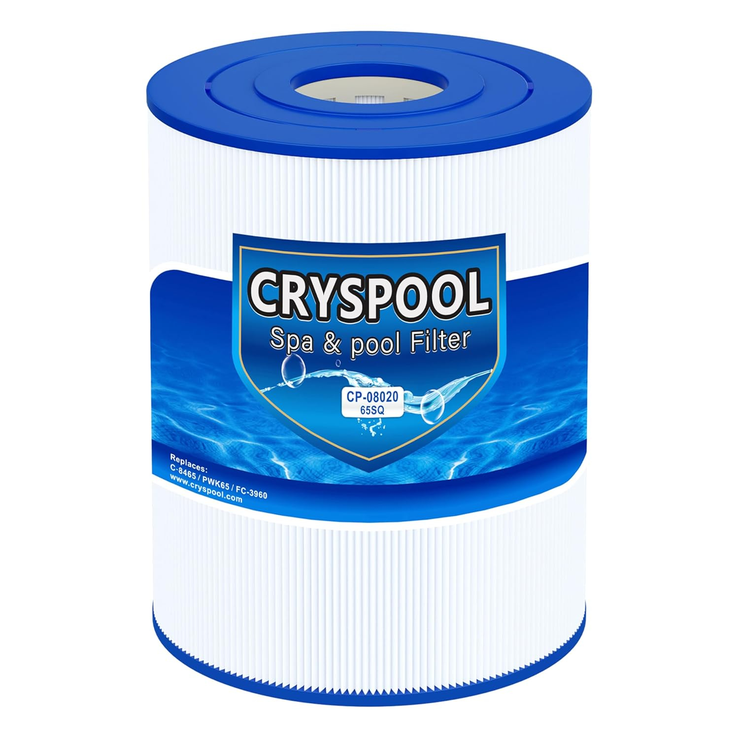 Cryspool pwk65 Compatible with Watkins 31114, Hot Spot spa Filter,Unicel C-8465, Filbur FC-3960, 71827, 71828, Watkins 65 sq.ft hot tub Filter, 1 Pack