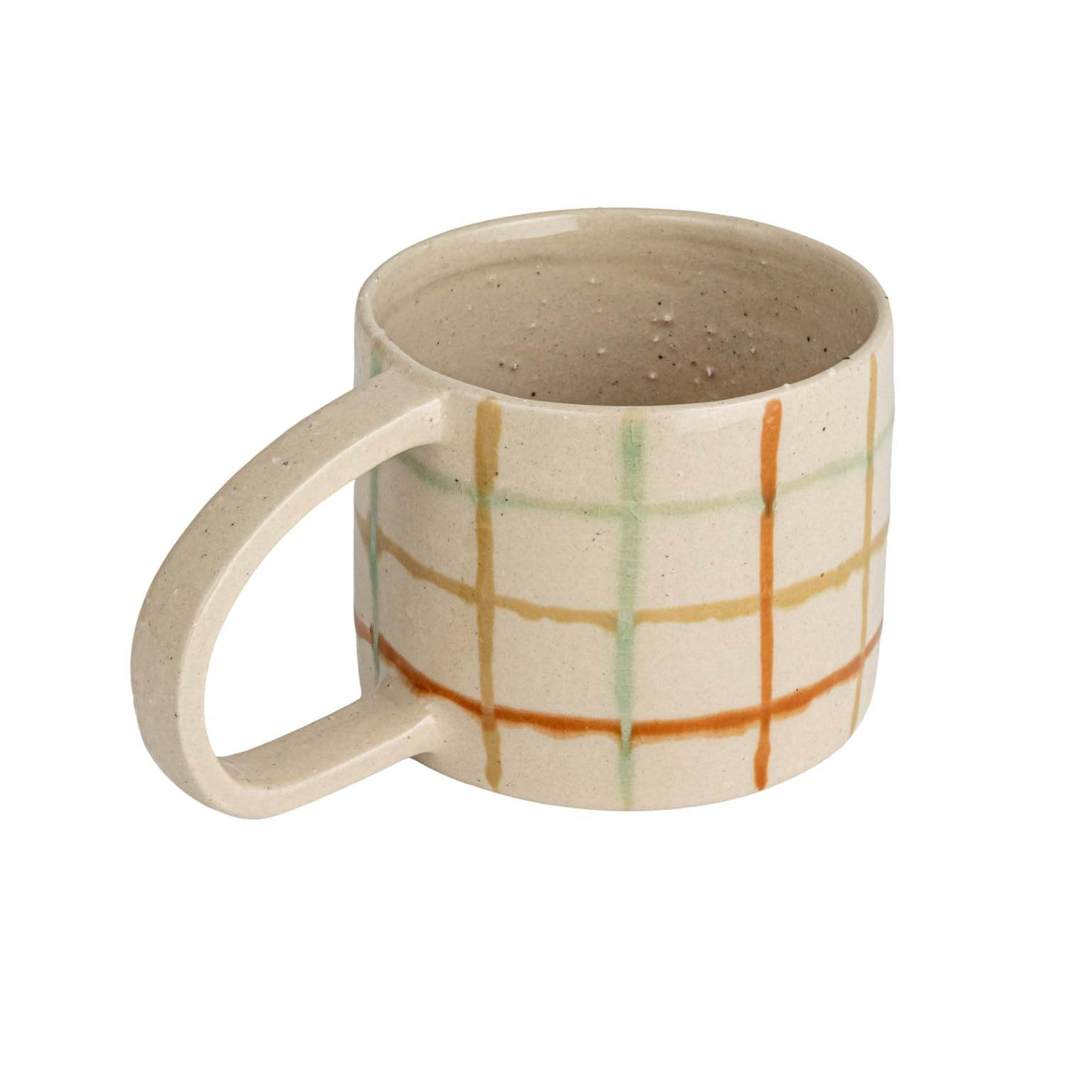 12 oz. Multicolor Checkered Stoneware Mug (Set of 4)