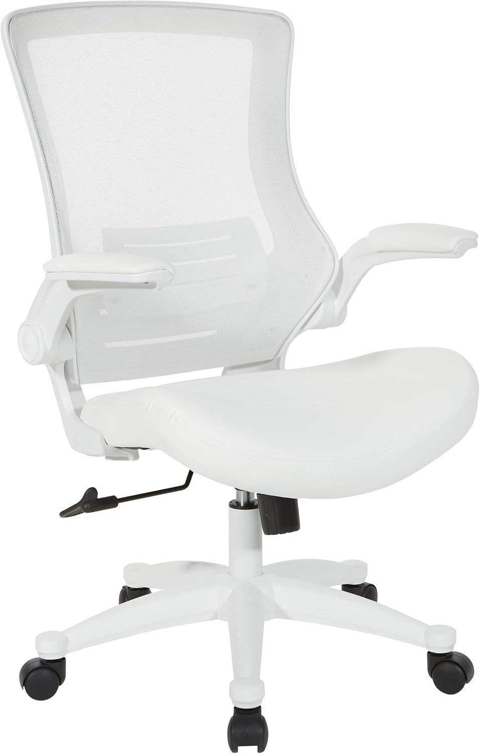 White Screen Back Manager's Chair in White Faux Leather