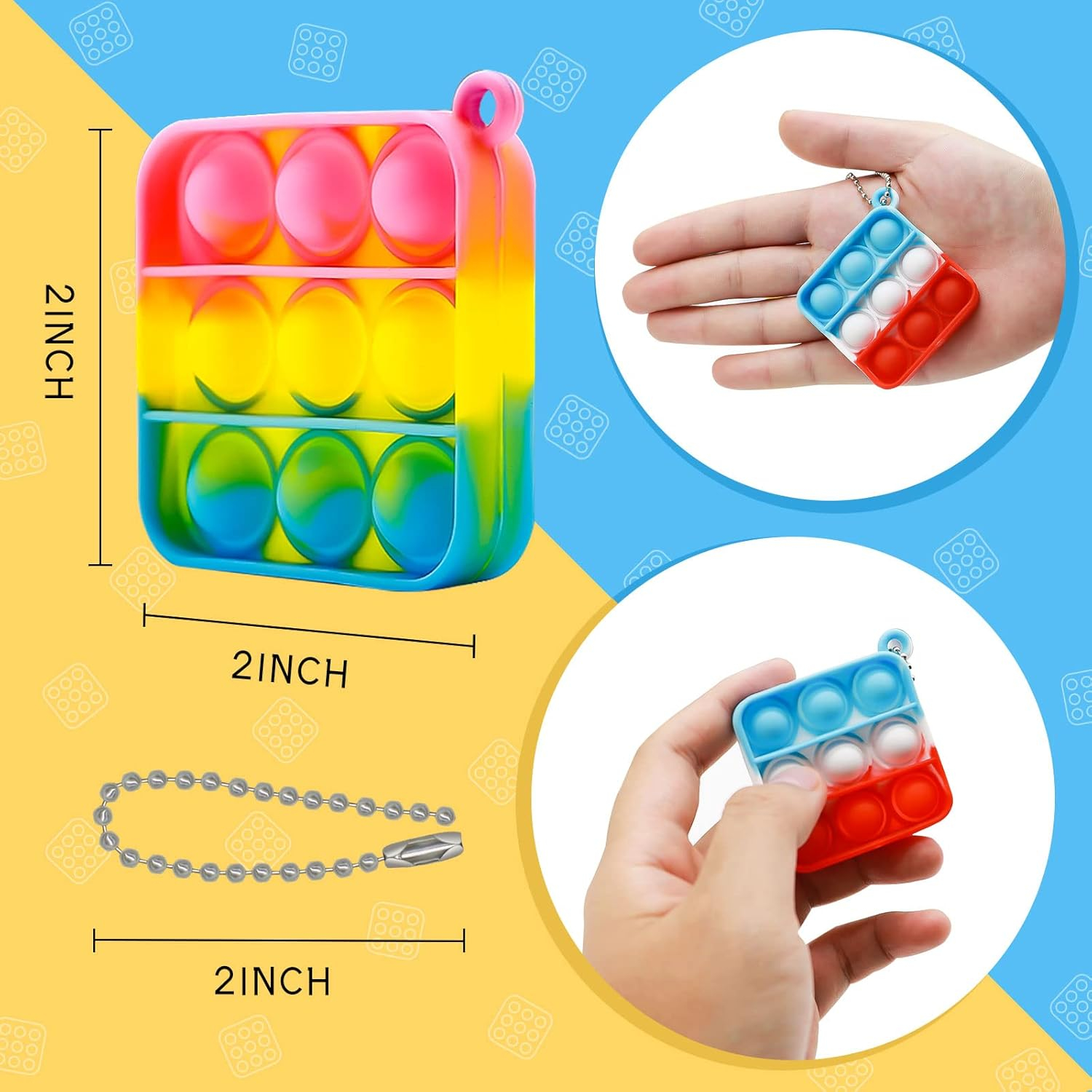 128 Pcs Party Favors Fidget Toys Bulk for Kids 6-8 Fidgets Packs Sensory Stress Bauble Mini Push Pop Keychain Treasure Box Classroom Prizes for Boy Girl Adult Easter Eggs Fillers