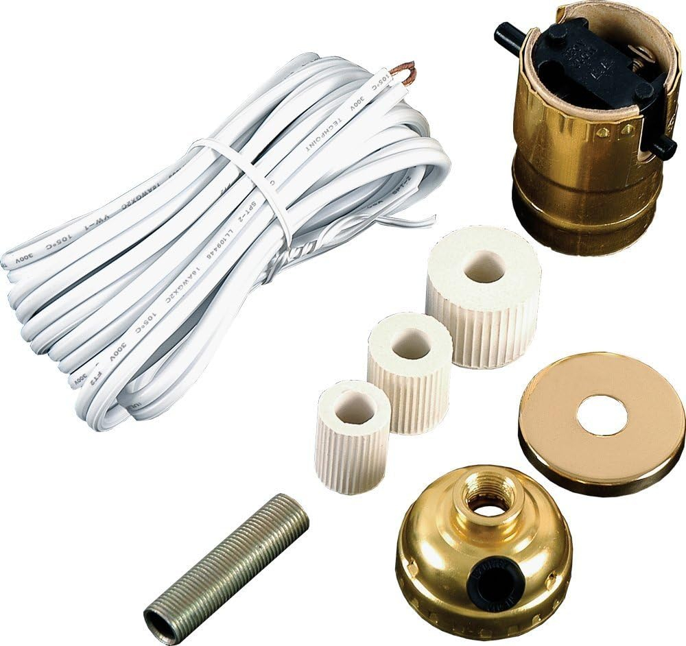 Gold and White DIY Bottle Lamp Conversion Kit