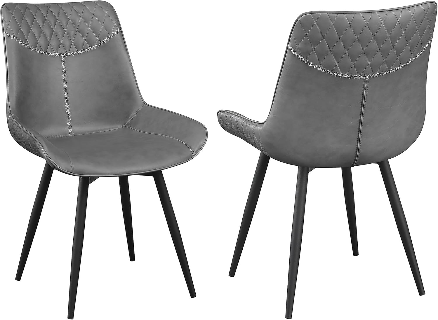 Upholstered Side Chairs Grey (Set of 2)