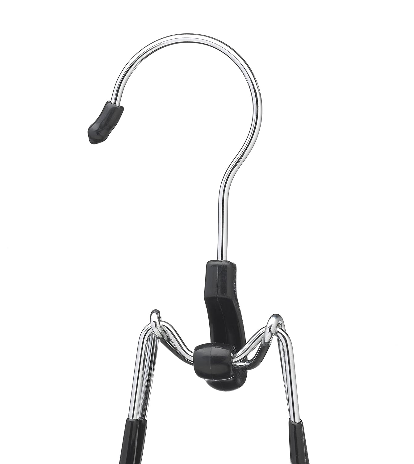 Whitmor Skirt and Slack Hanger Set of 2 Chrome / Black