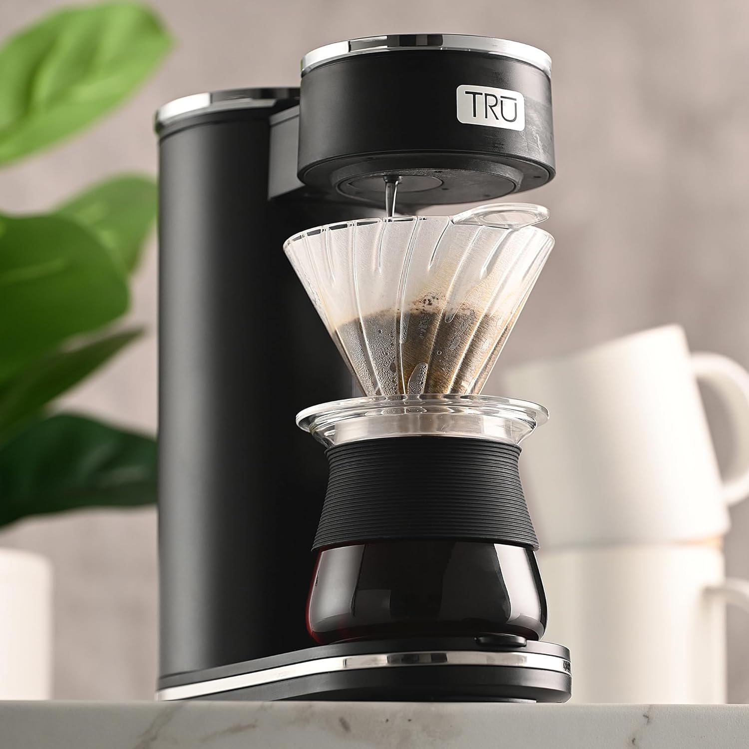 TRU Digital Control Pour Over Black 12-Cup Drip Coffee Maker