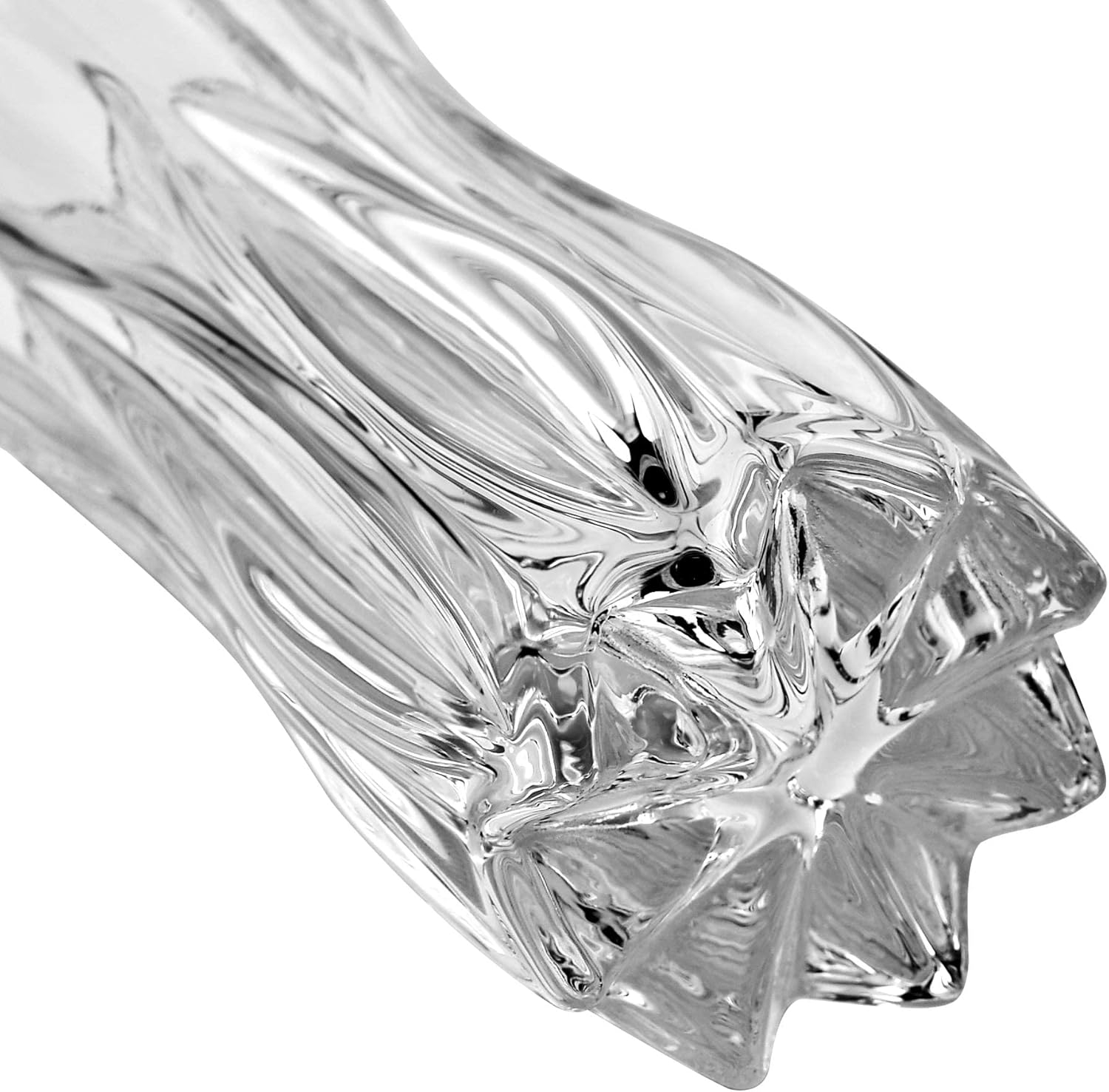 YISHENGRONG Flower Vase Large Size Phoenix Tail Shape Thickened Crystal Glass for Home Decor, Wedding or Gift - 9.5" High x4.5 Wide,with Color Box