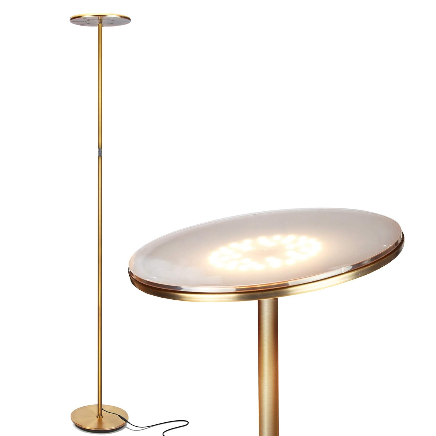 Brightech Flux 67 in. Industrial Dimmable LED Floor Lamp with Adjustable Head