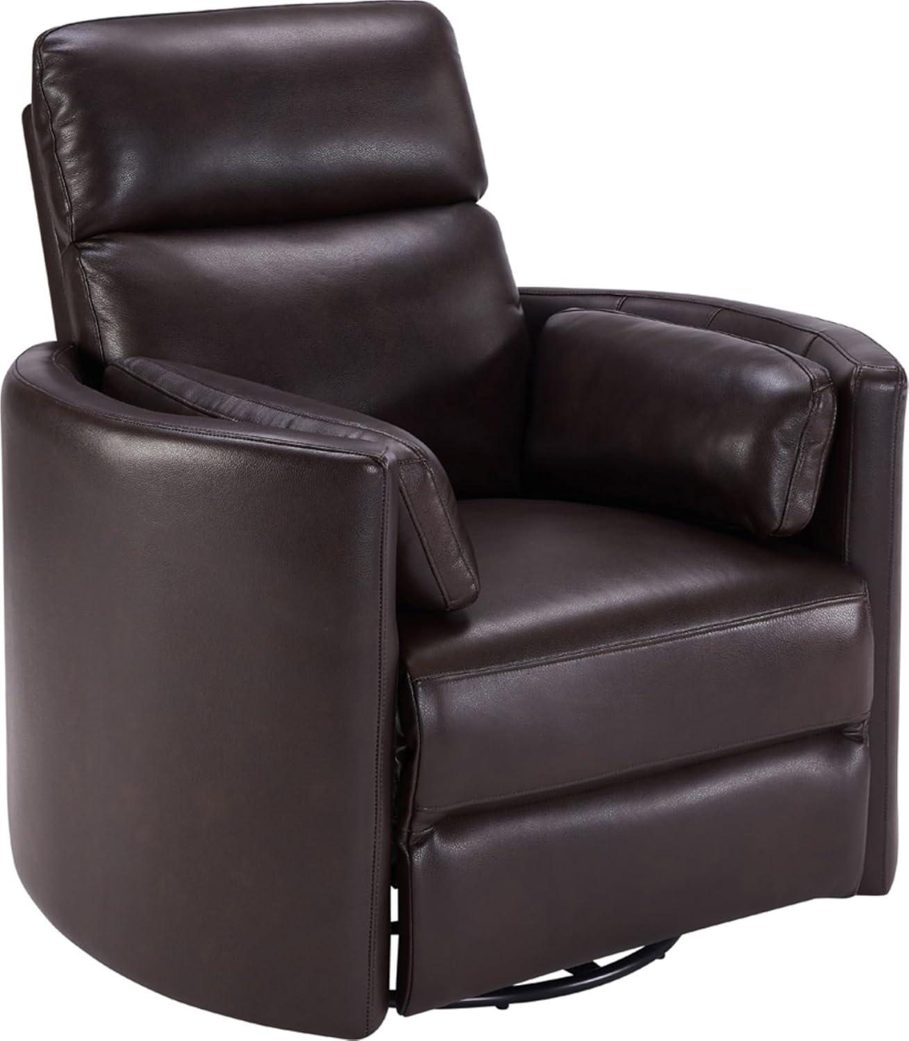 Florence Brown Top-Grain Leather Swivel Recliner with USB Charger