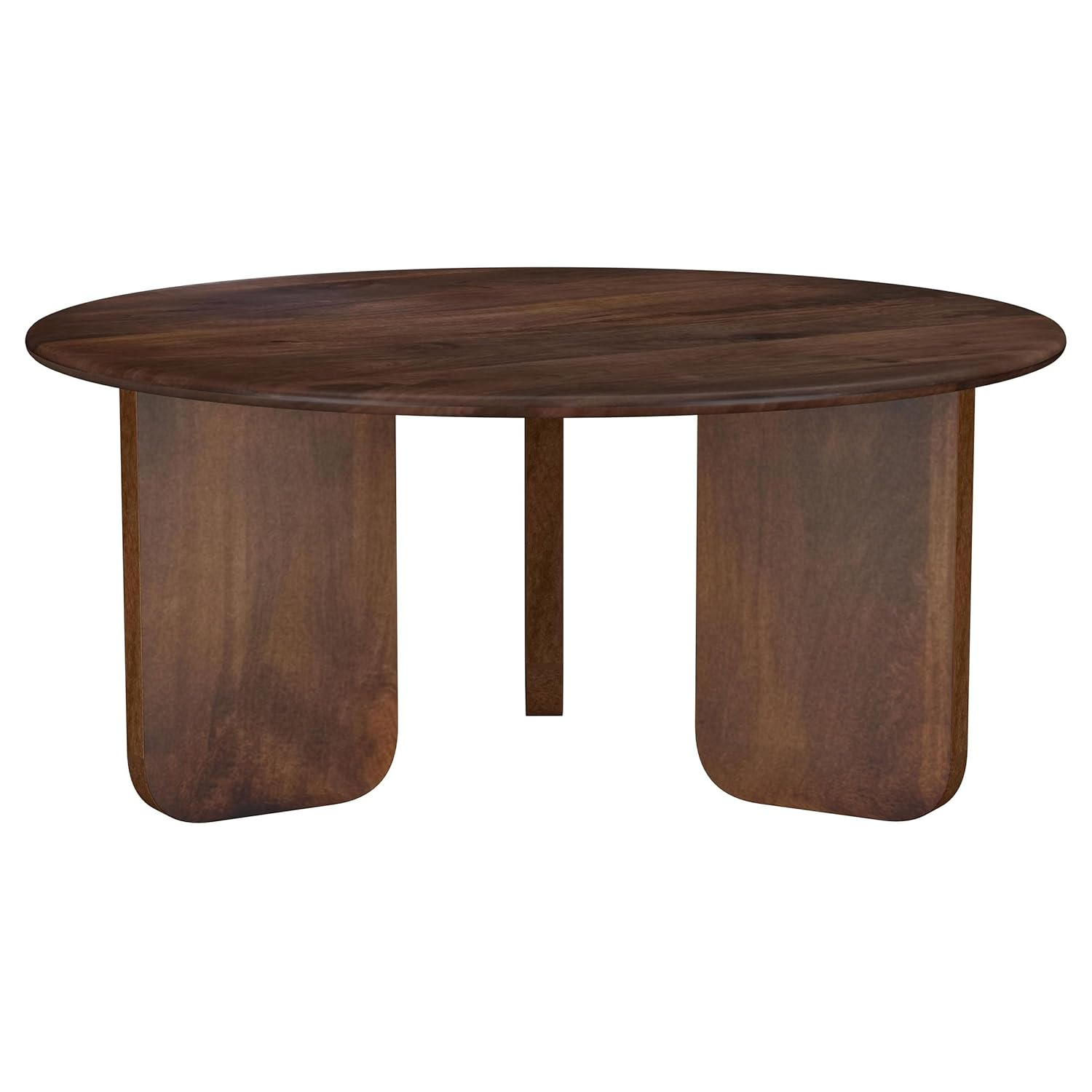 Coaster Dale Mid -Century Modern Round Solid Mango Wood Coffee Table Brown