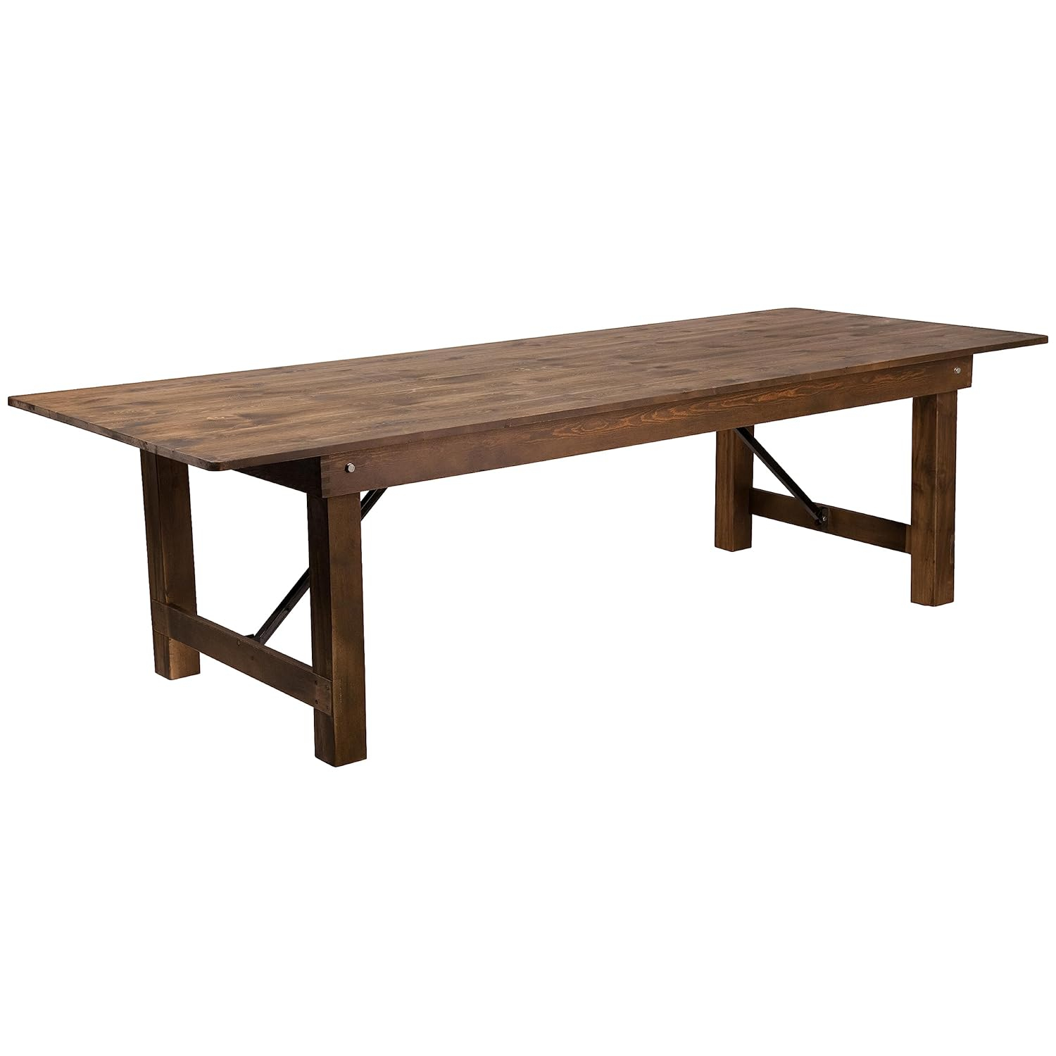 Flash Furniture Hercules Series 9' x 40" Rectangular Rustic Solid Pine Folding Dining Table