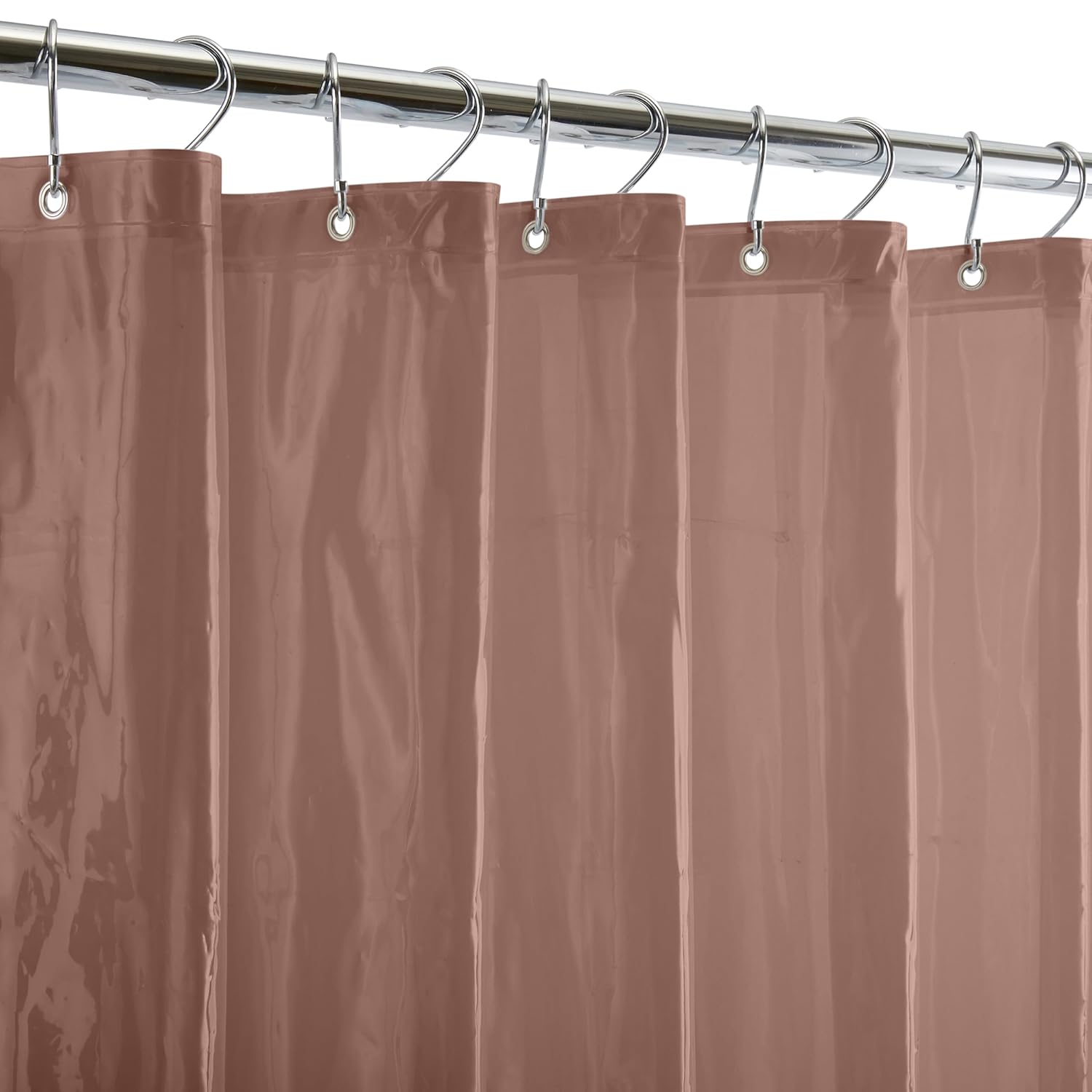 Bath Bliss Heavy Shower Liner with Weighted Hem in Chocolate