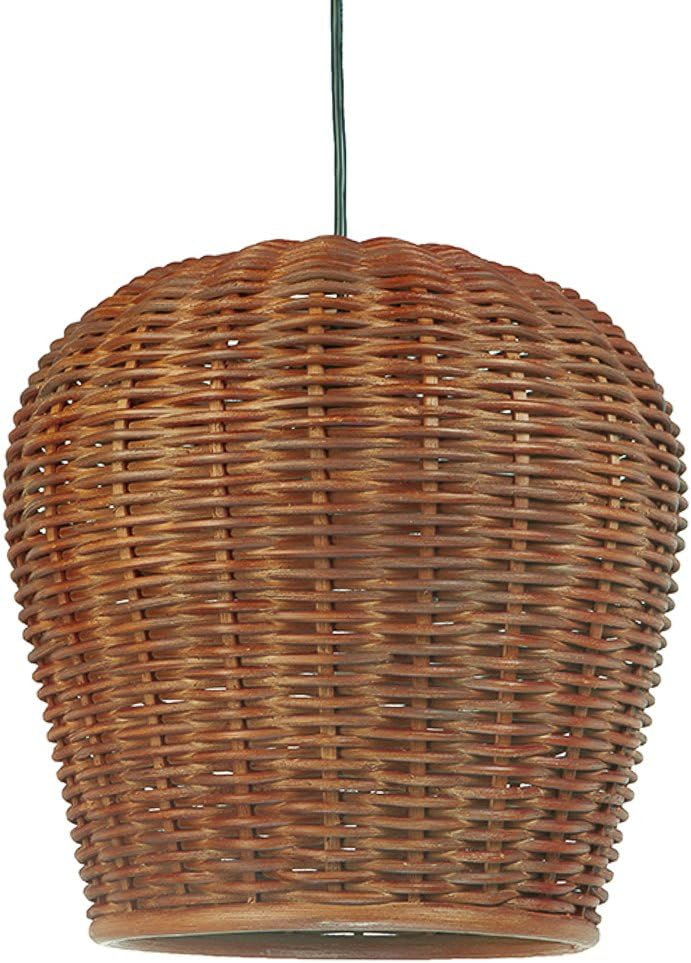 KOUBOO 1050070 Wicker Pod Pendant Lamp, Espresso
