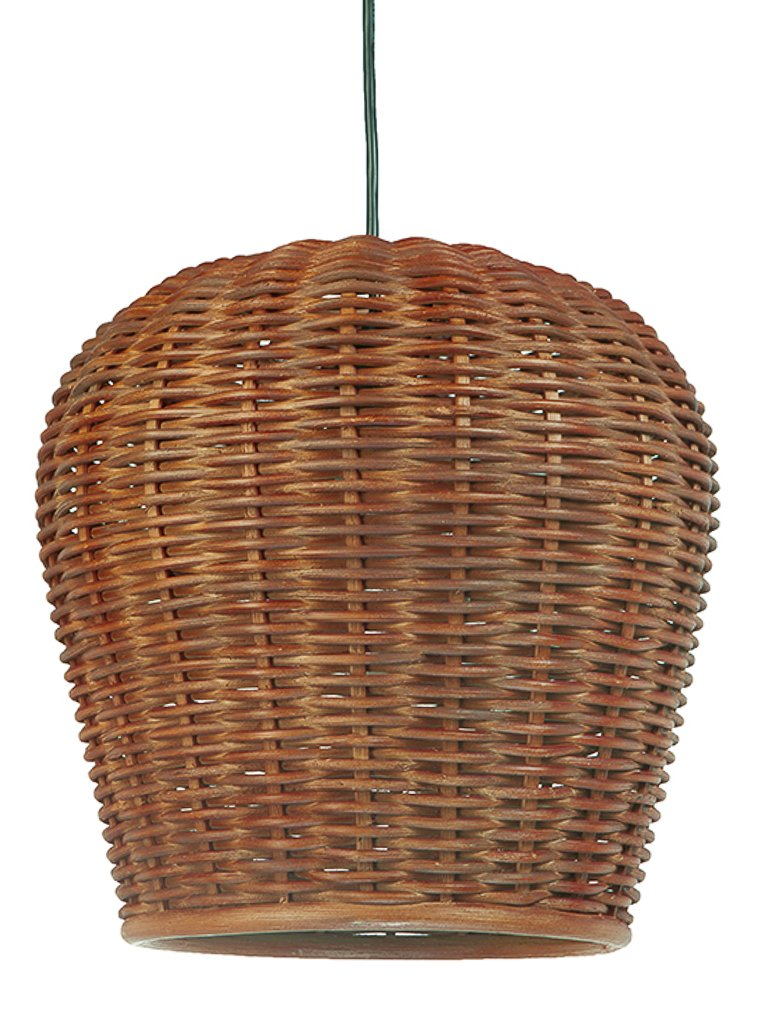 KOUBOO 1050070 Wicker Pod Pendant Lamp, Espresso